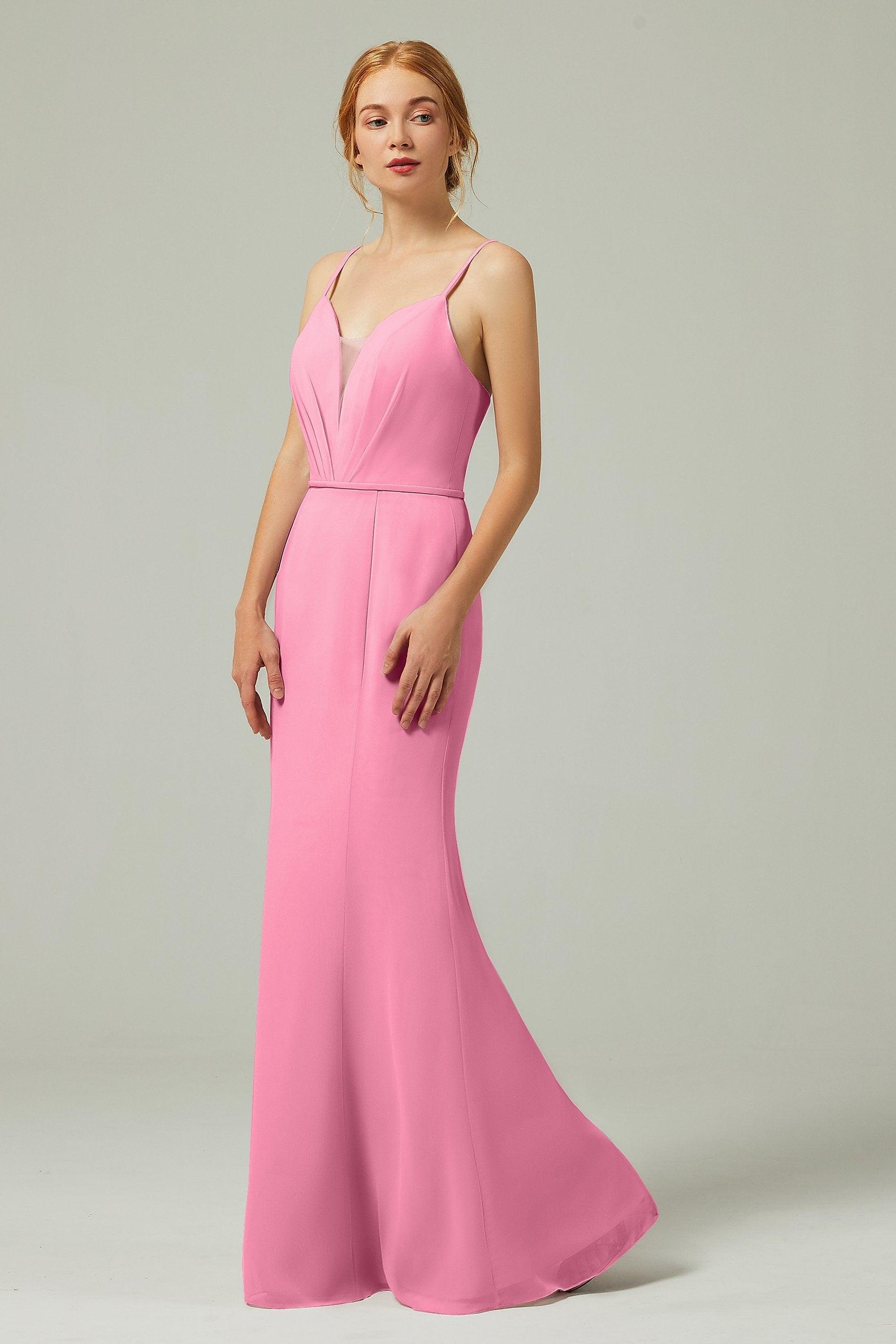 Trumpet-Mermaid Floor Length Chiffon Bridesmaid Dress CB0319 - COCOMELODY
