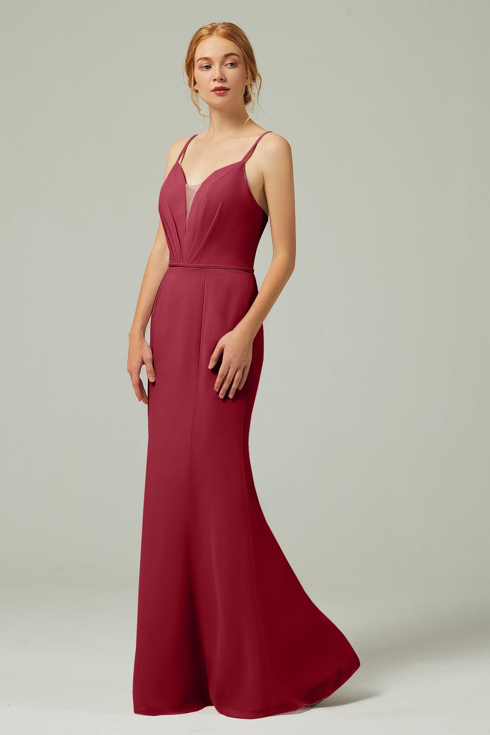 Trumpet-Mermaid Floor Length Chiffon Bridesmaid Dress CB0319 - COCOMELODY