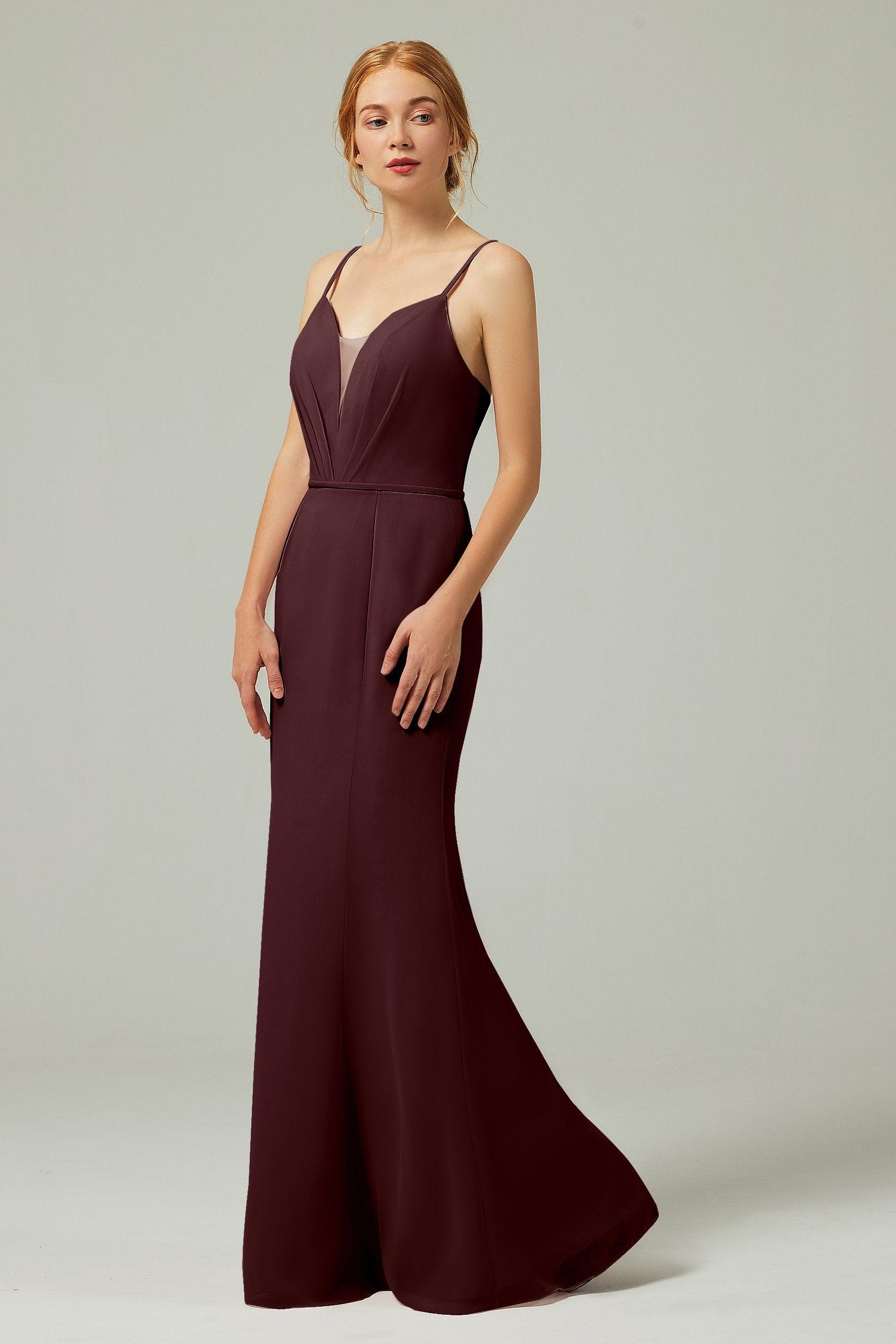 Trumpet-Mermaid Floor Length Chiffon Bridesmaid Dress CB0319 - COCOMELODY
