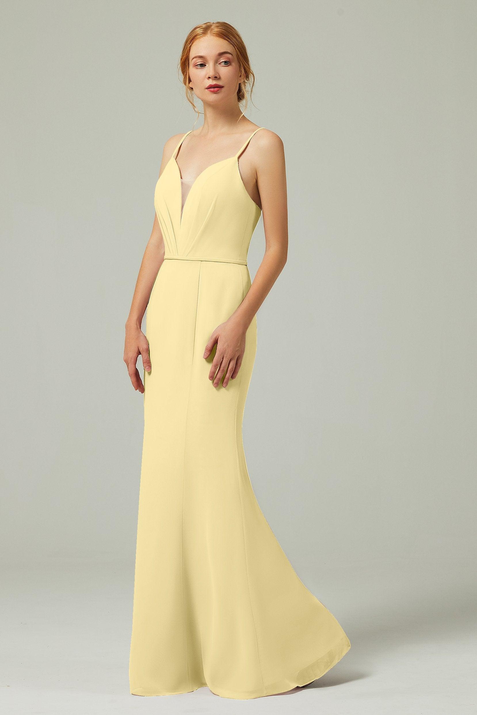 Trumpet-Mermaid Floor Length Chiffon Bridesmaid Dress CB0319 - COCOMELODY