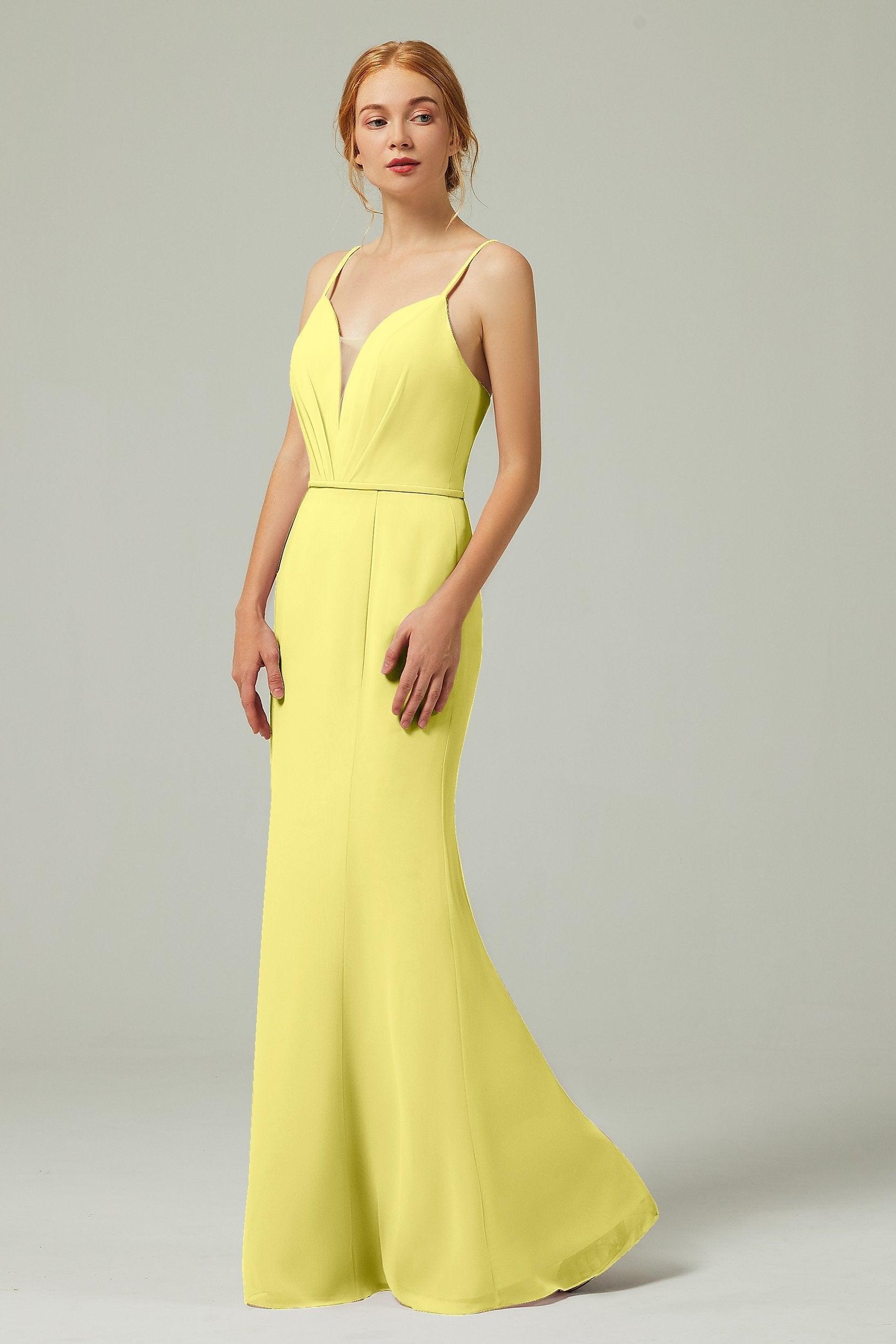 Trumpet-Mermaid Floor Length Chiffon Bridesmaid Dress CB0319 - COCOMELODY