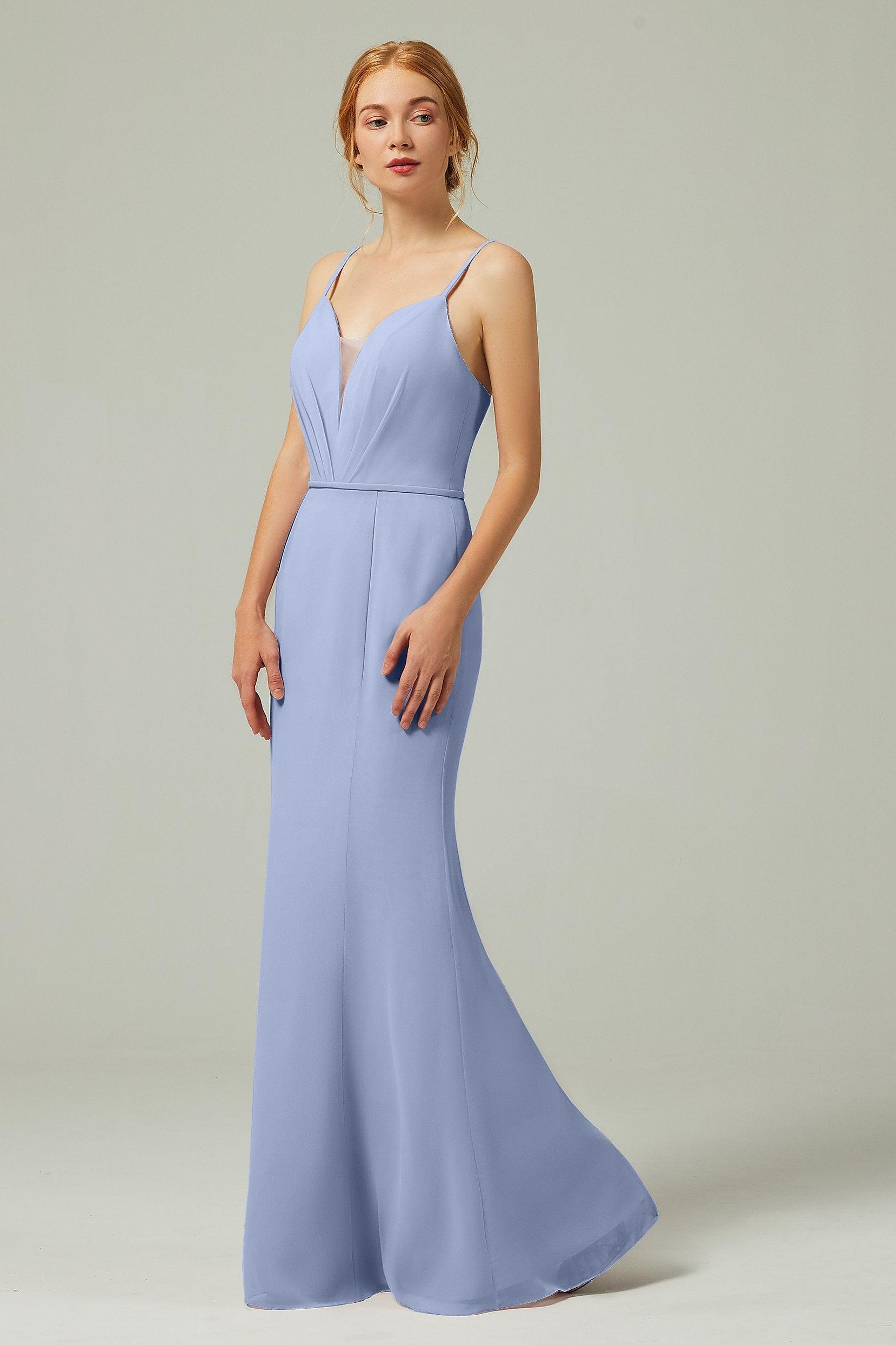 Trumpet-Mermaid Floor Length Chiffon Bridesmaid Dress CB0319 - COCOMELODY