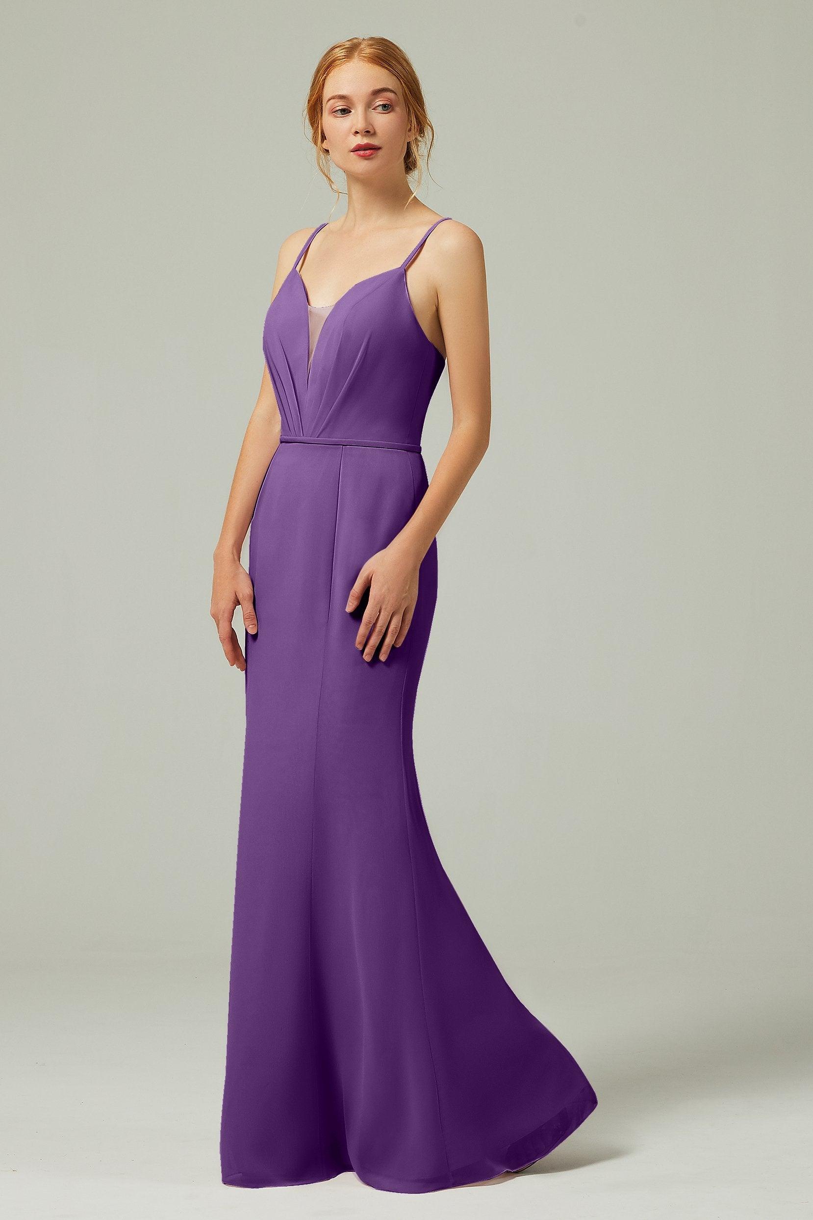 Trumpet-Mermaid Floor Length Chiffon Bridesmaid Dress CB0319 - COCOMELODY