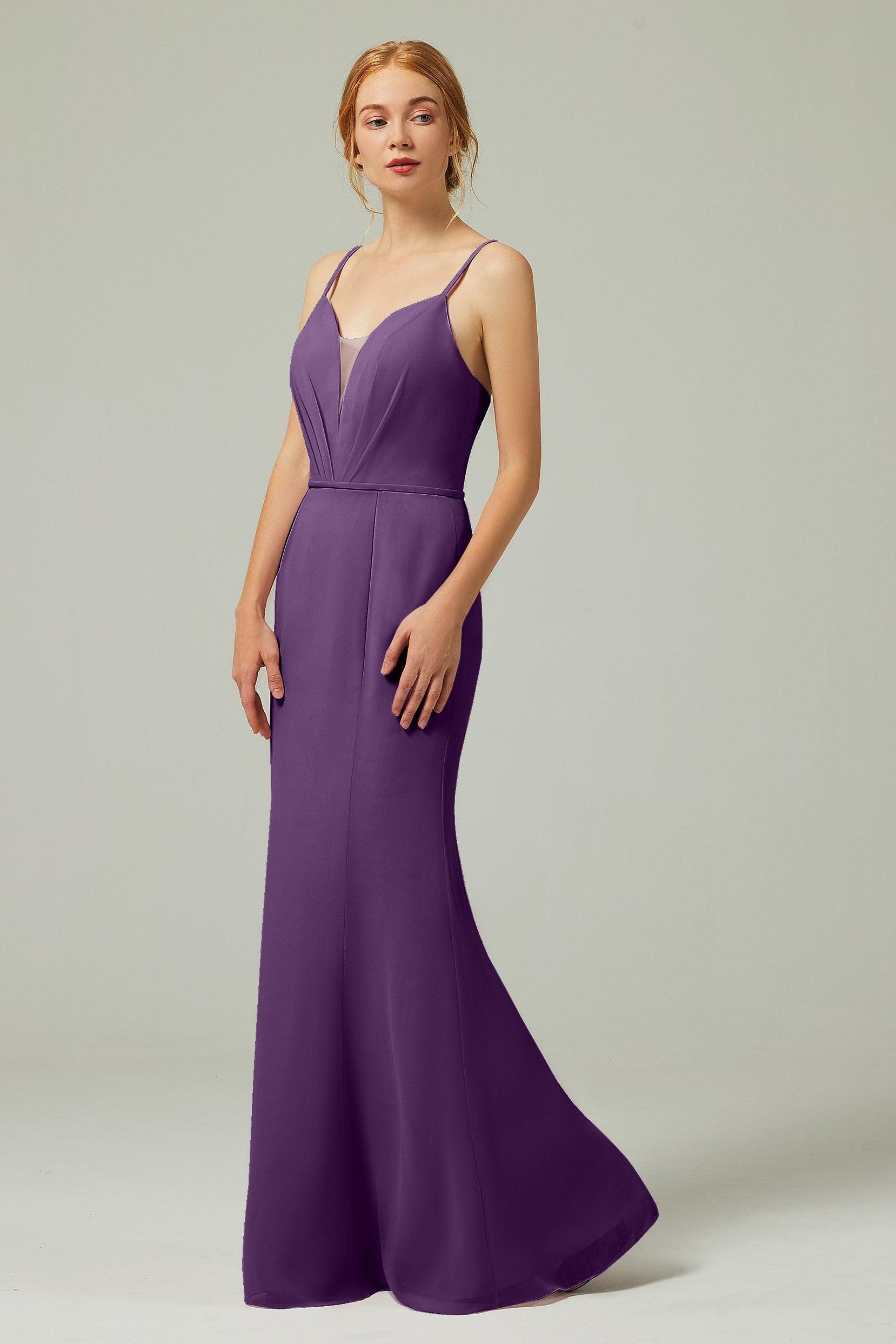Trumpet-Mermaid Floor Length Chiffon Bridesmaid Dress CB0319 - COCOMELODY
