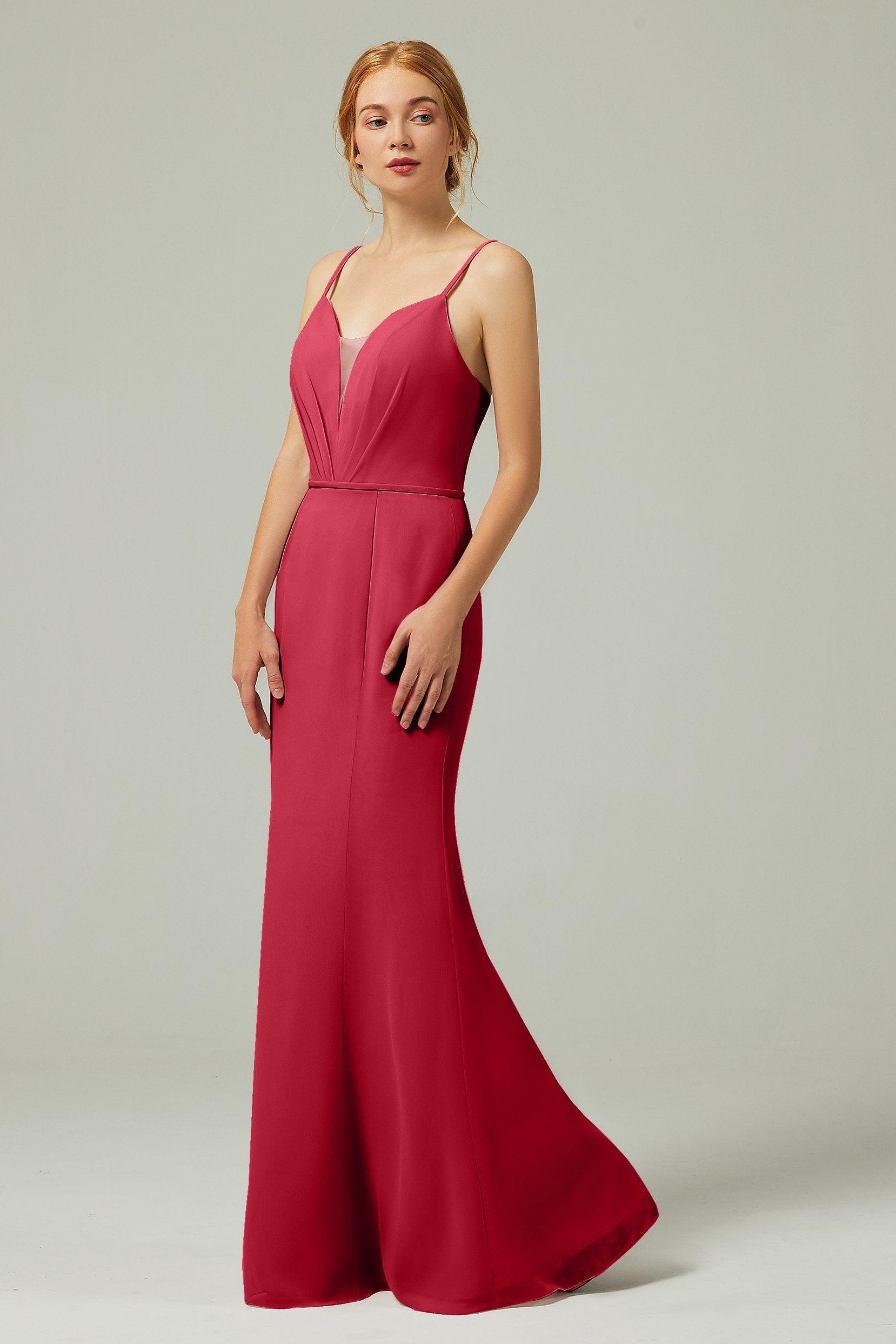 Trumpet-Mermaid Floor Length Chiffon Bridesmaid Dress CB0319 - COCOMELODY