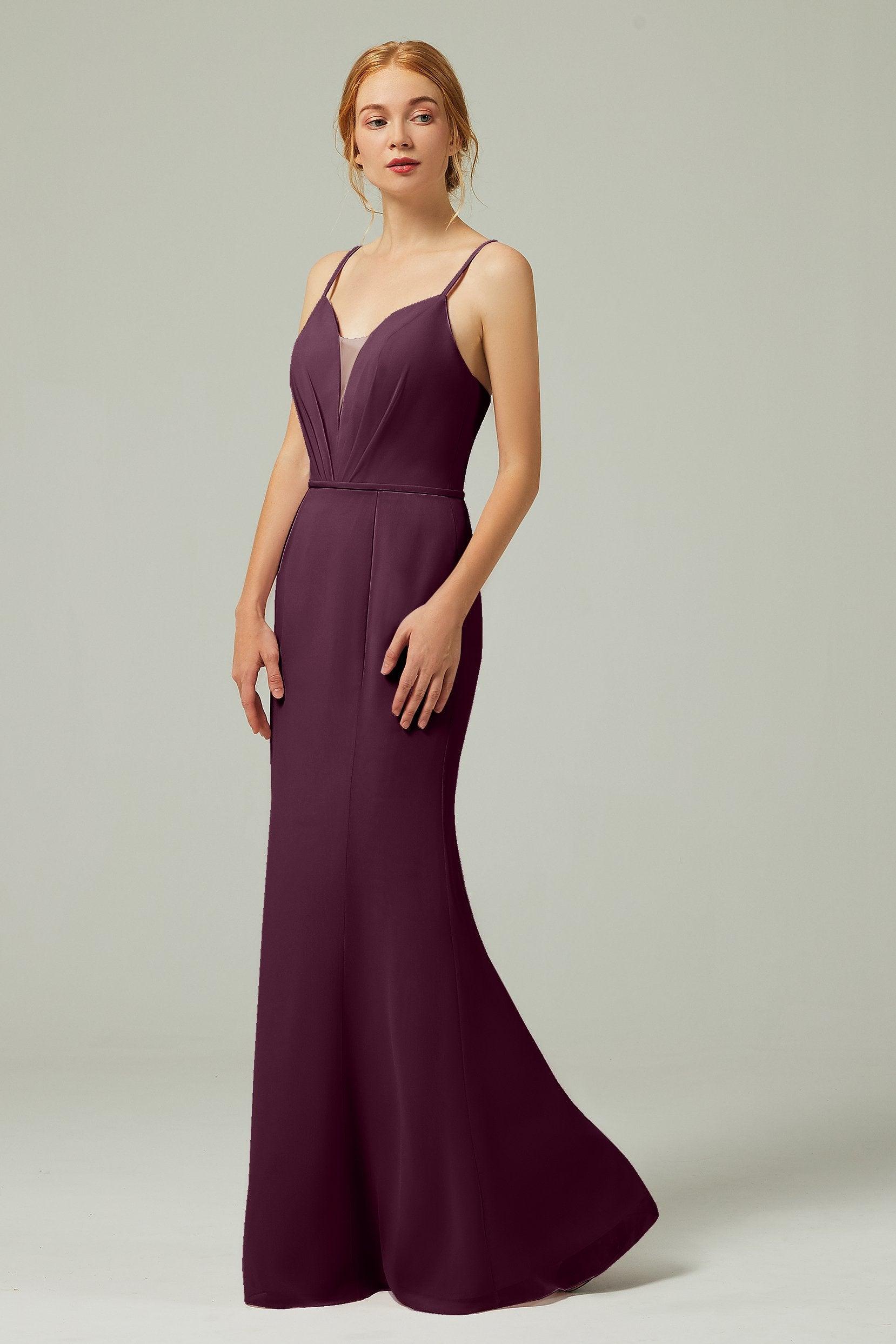 Trumpet-Mermaid Floor Length Chiffon Bridesmaid Dress CB0319 - COCOMELODY