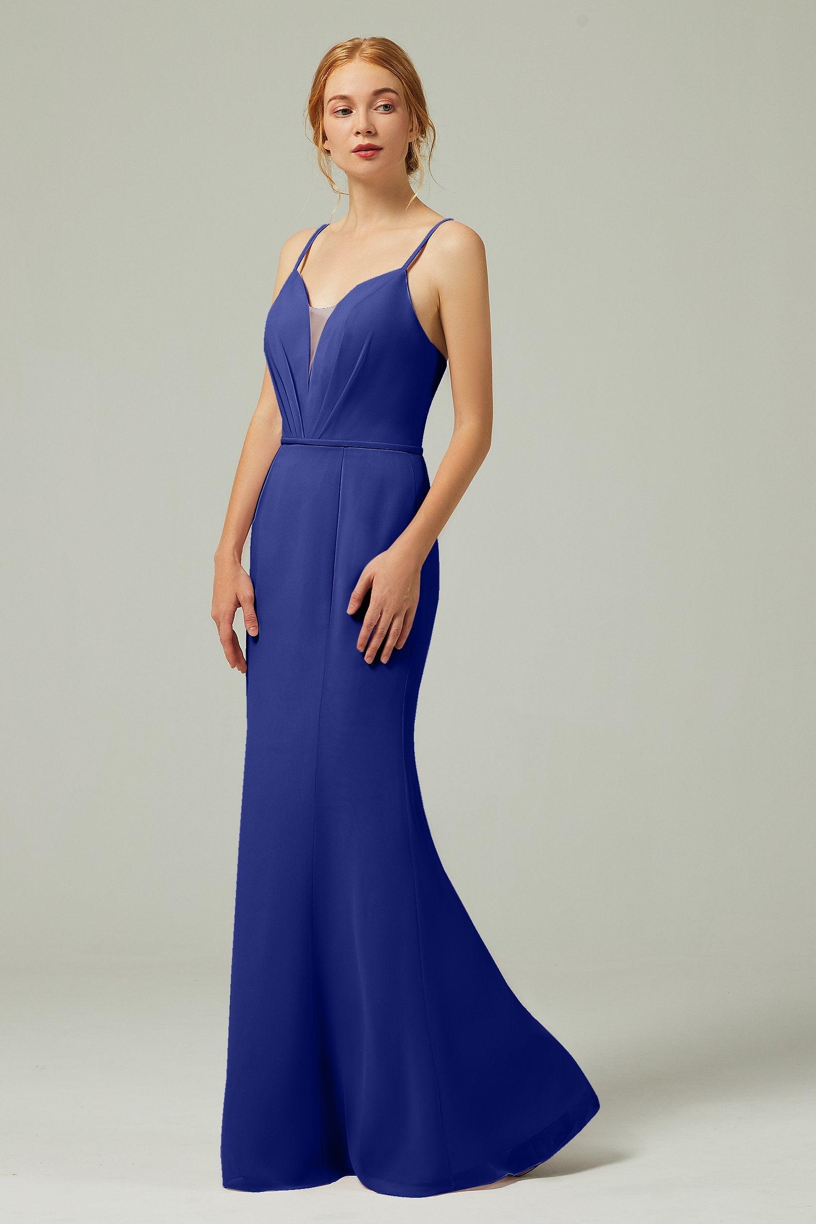 Trumpet-Mermaid Floor Length Chiffon Bridesmaid Dress CB0319 - COCOMELODY