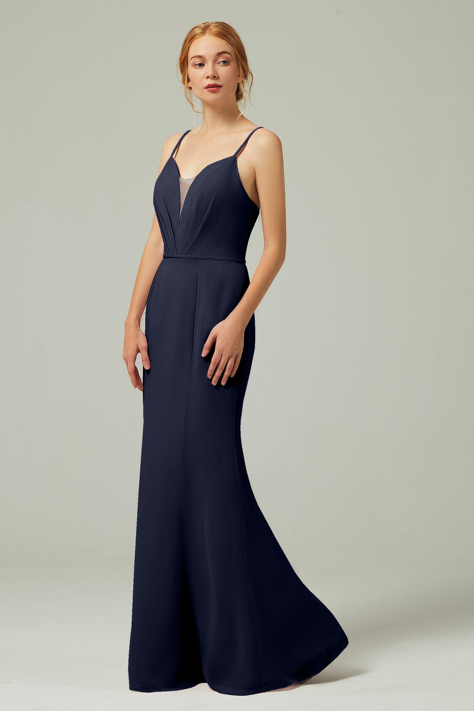 Trumpet-Mermaid Floor Length Chiffon Bridesmaid Dress CB0319 - COCOMELODY