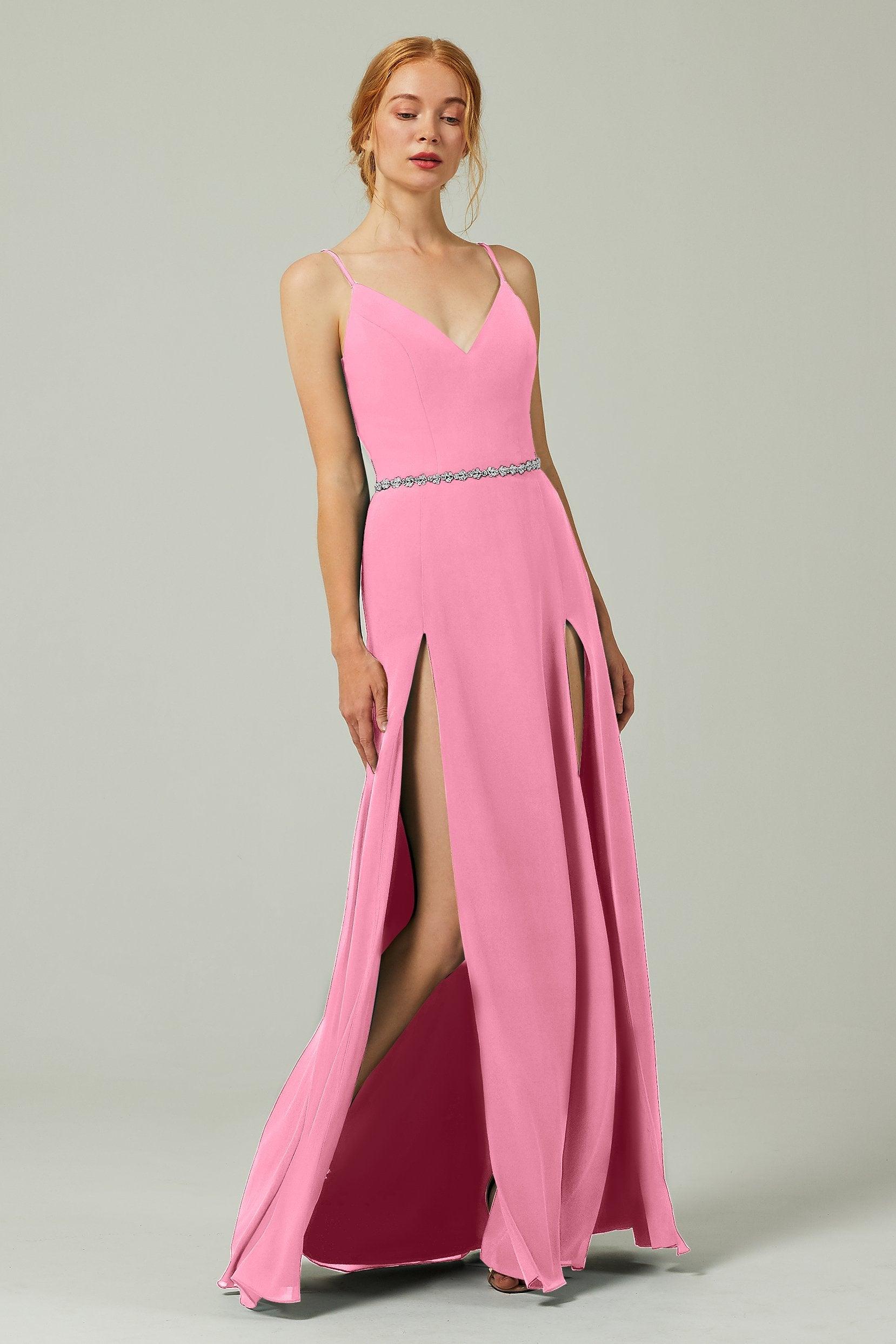 A-Line Floor Length Chiffon Bridesmaid Dress CB0321 - COCOMELODY