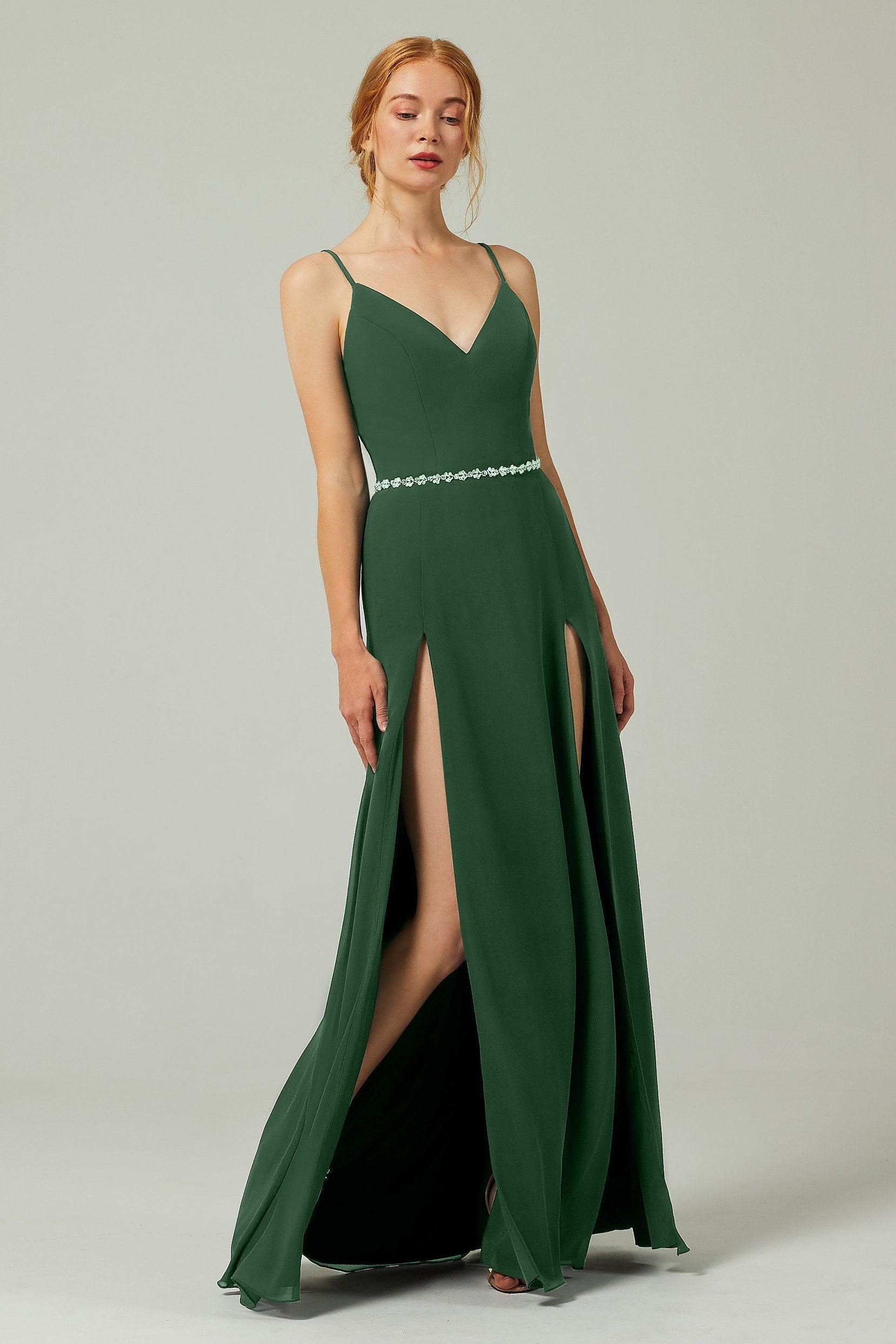 A-Line Floor Length Chiffon Bridesmaid Dress CB0321 - COCOMELODY