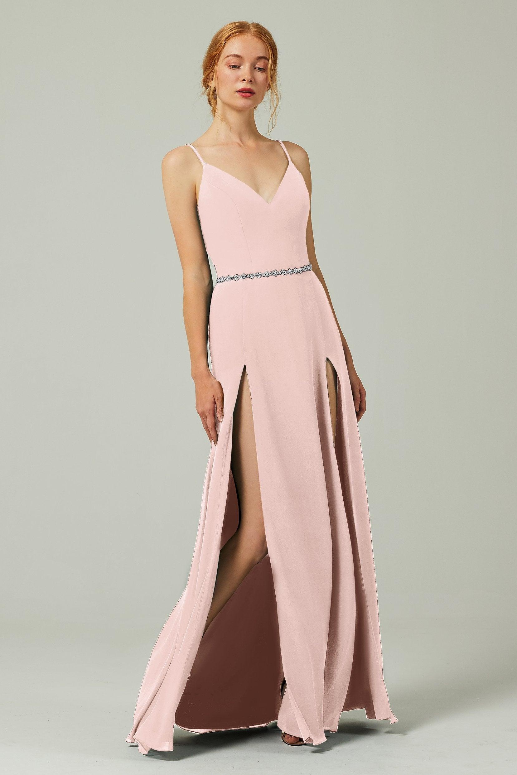 A-Line Floor Length Chiffon Bridesmaid Dress CB0321 - COCOMELODY