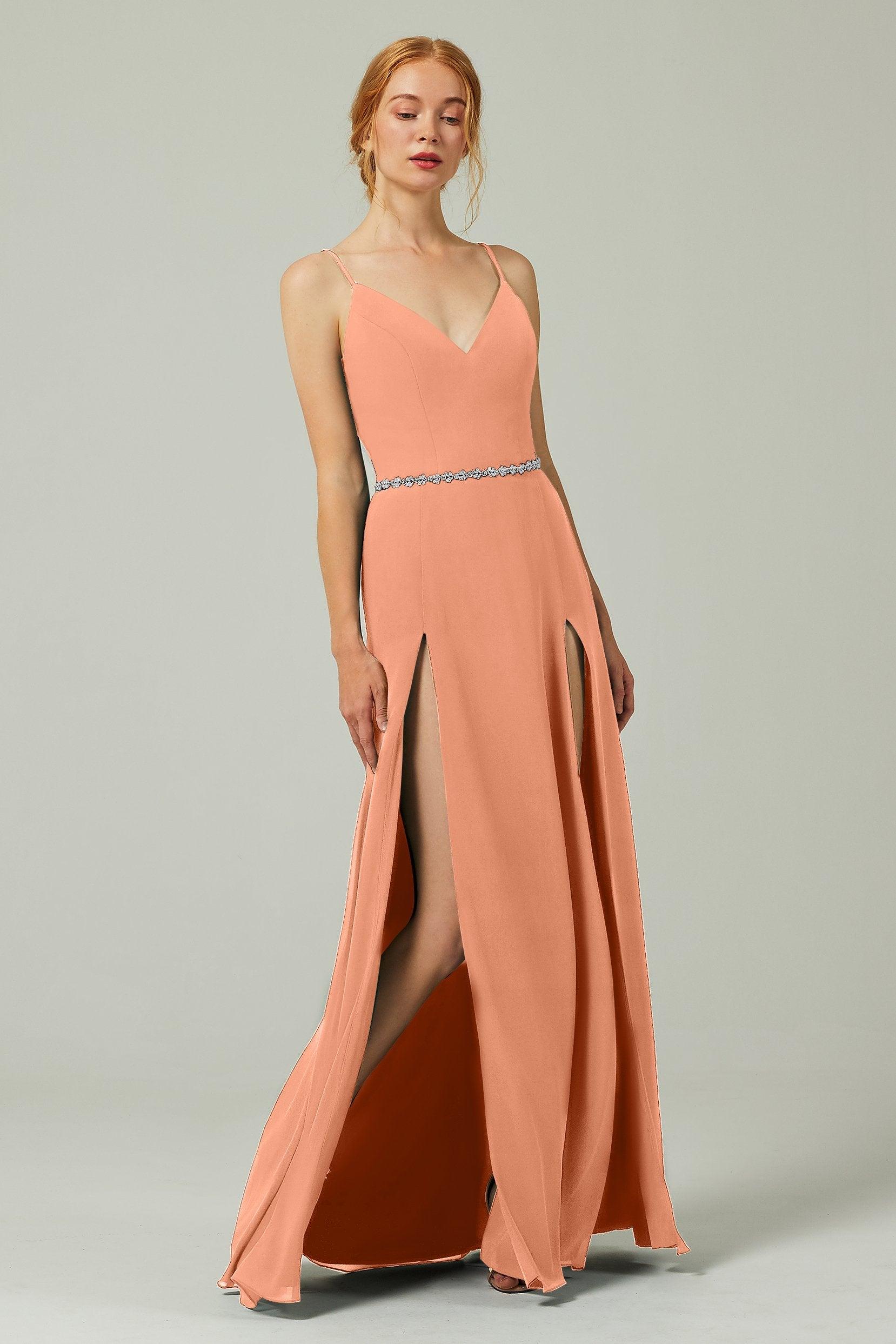 A-Line Floor Length Chiffon Bridesmaid Dress CB0321 - COCOMELODY