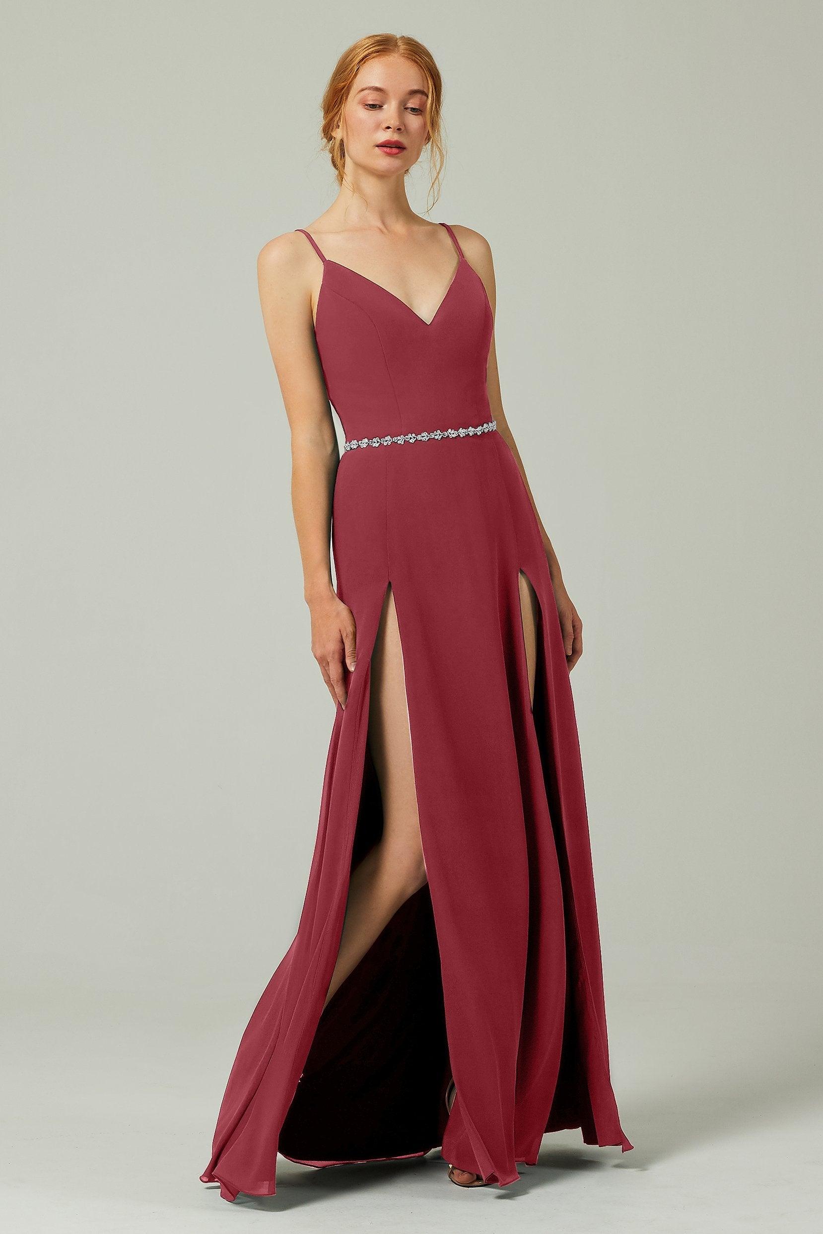 A-Line Floor Length Chiffon Bridesmaid Dress CB0321 - COCOMELODY
