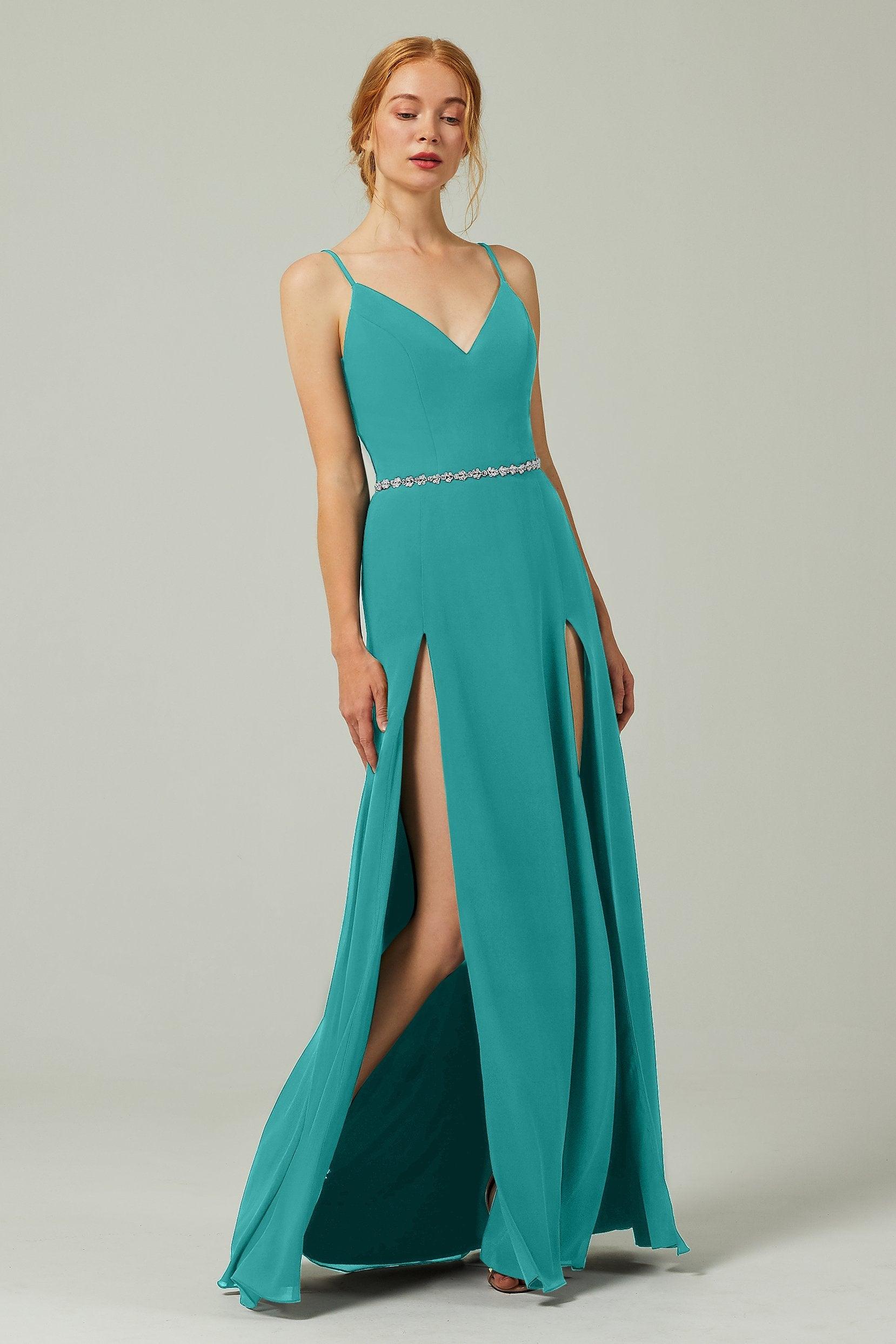 A-Line Floor Length Chiffon Bridesmaid Dress CB0321 - COCOMELODY