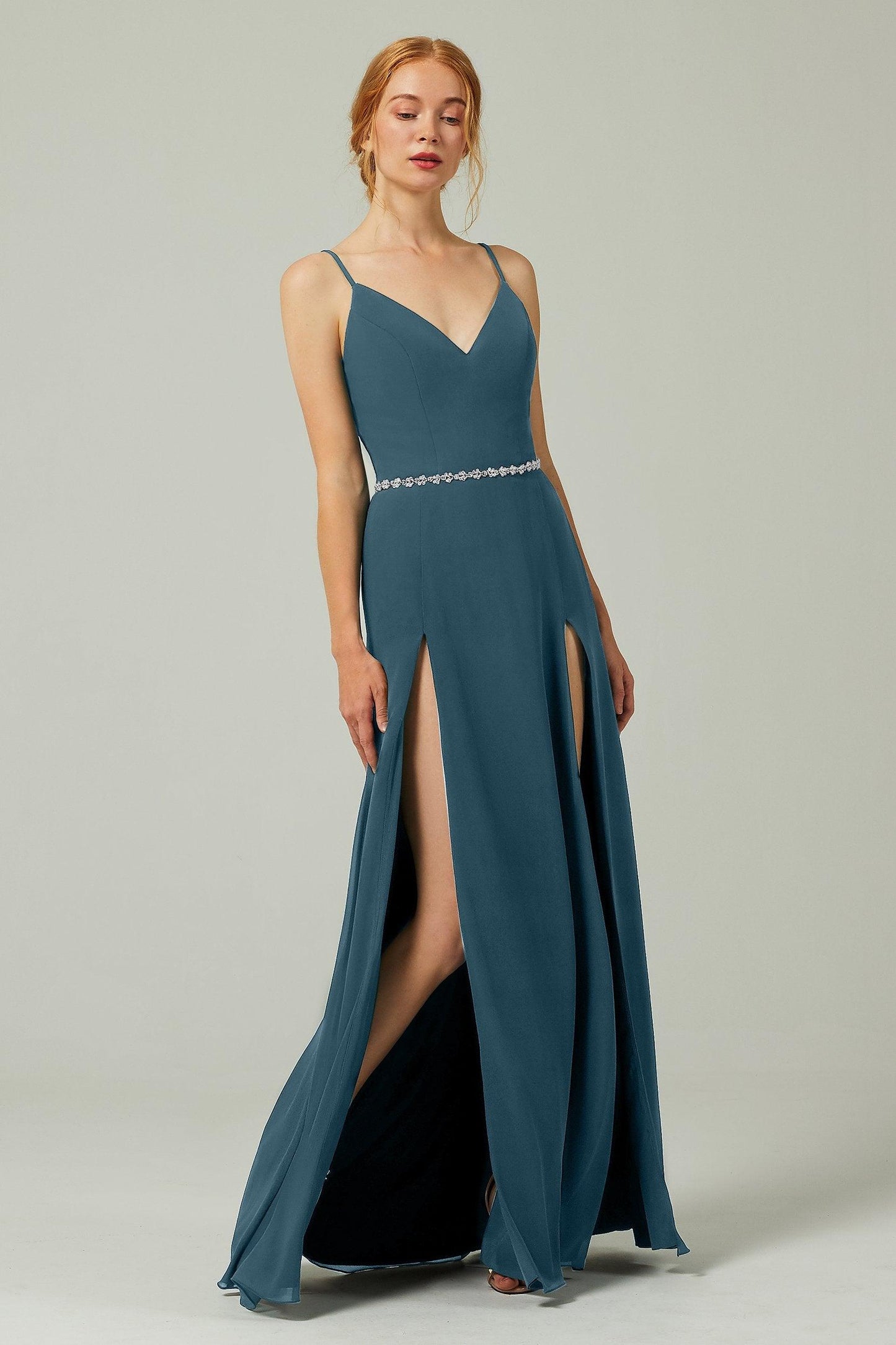 A-Line Floor Length Chiffon Bridesmaid Dress CB0321 - COCOMELODY