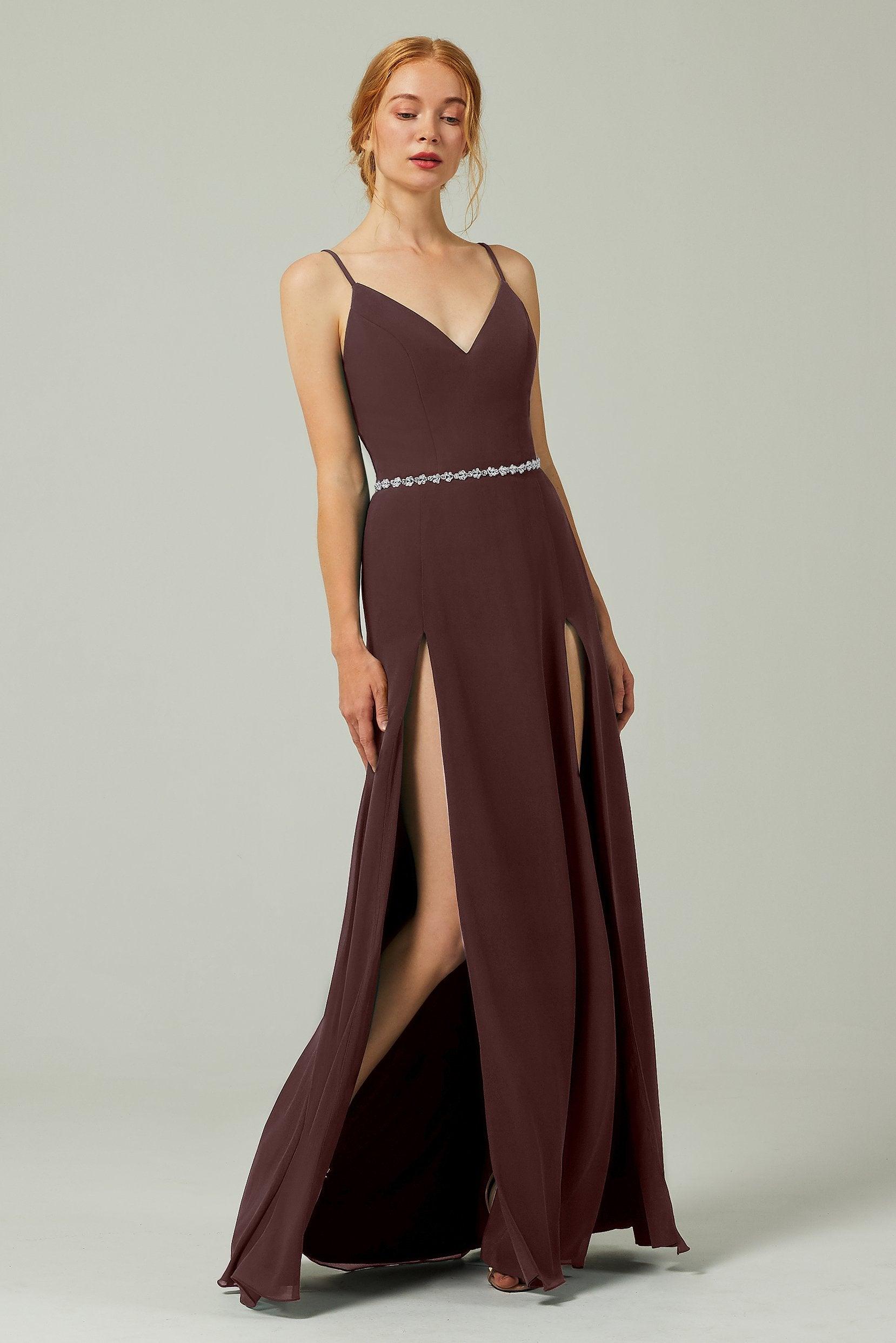 A-Line Floor Length Chiffon Bridesmaid Dress CB0321 - COCOMELODY
