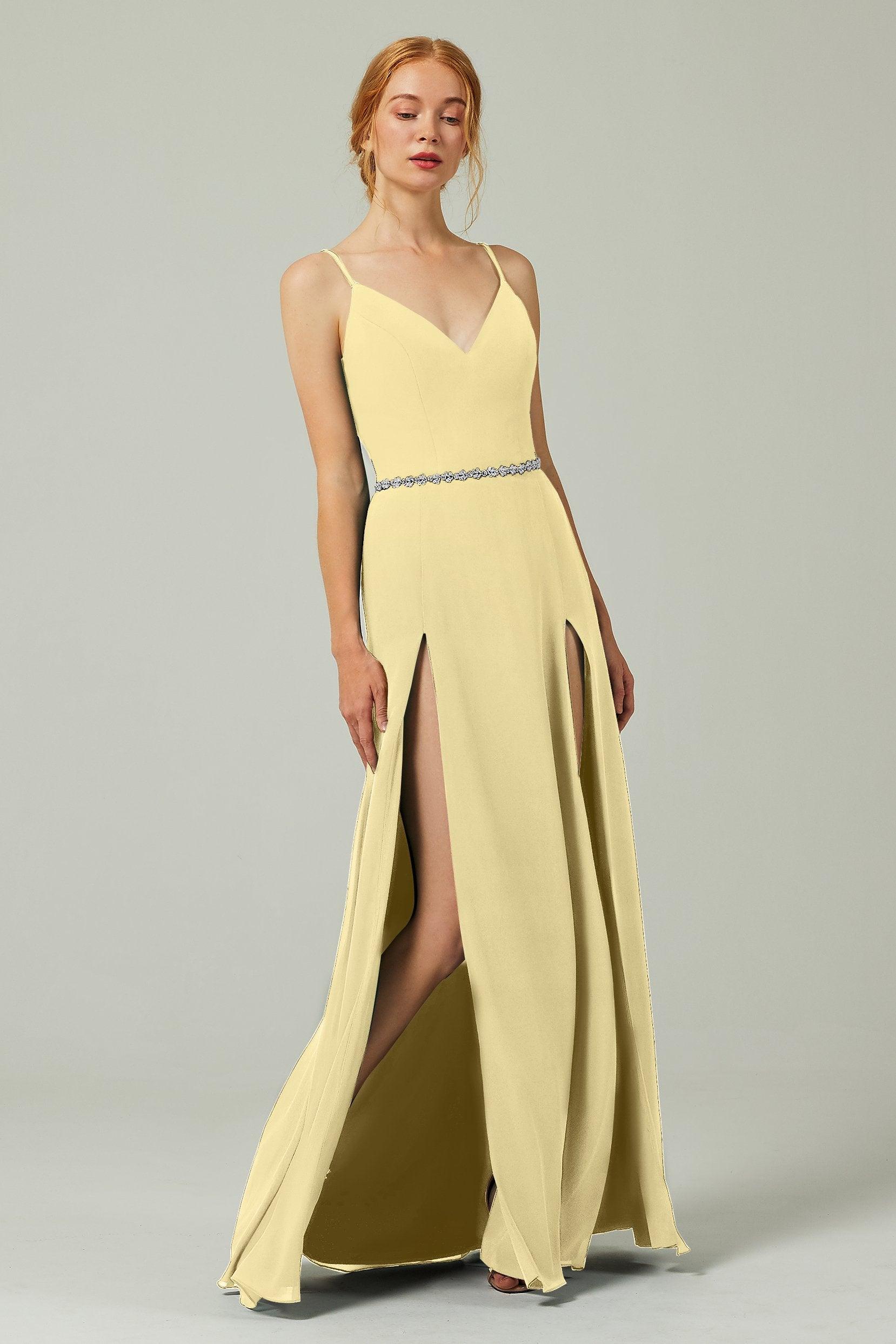 A-Line Floor Length Chiffon Bridesmaid Dress CB0321 - COCOMELODY