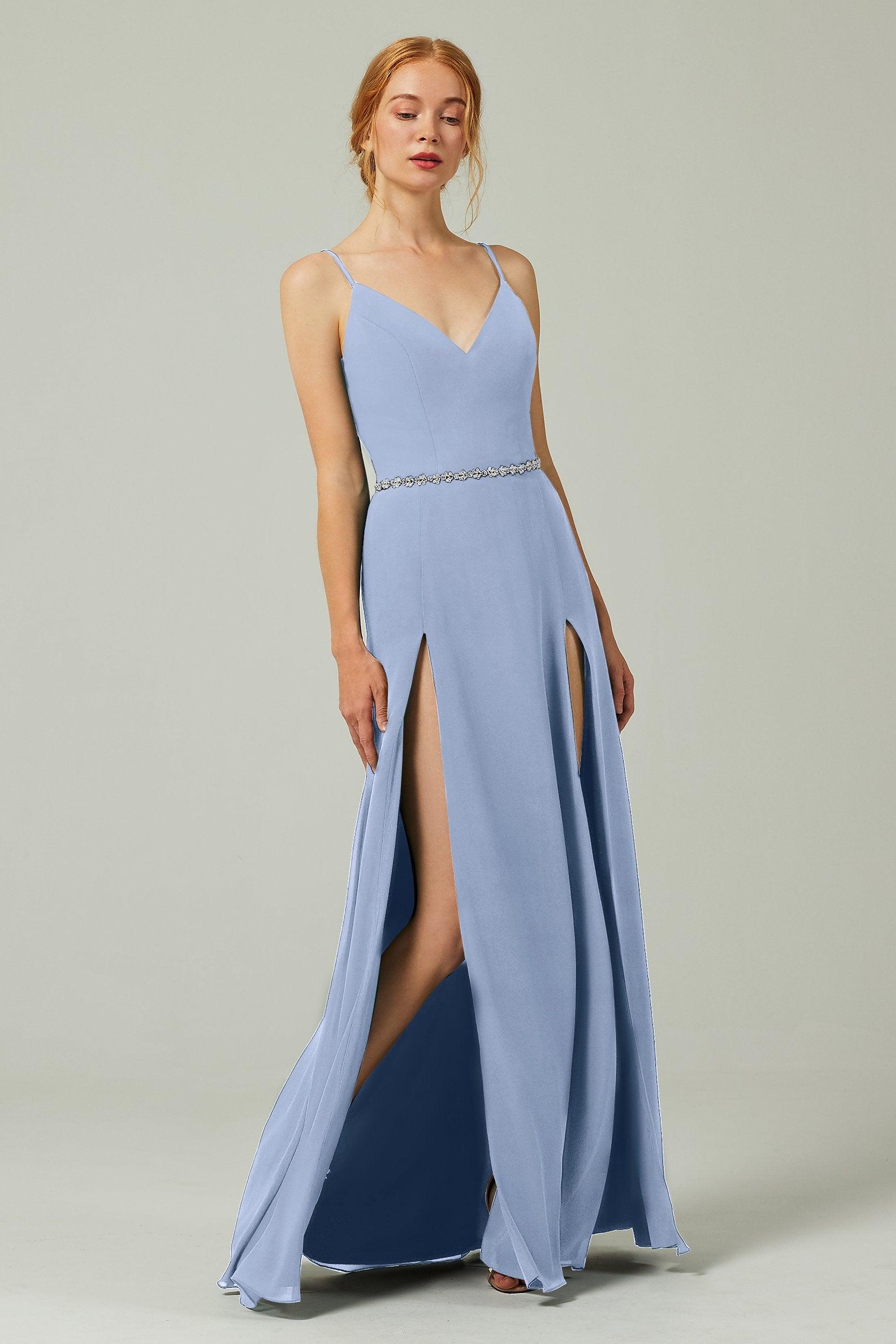 A-Line Floor Length Chiffon Bridesmaid Dress CB0321 - COCOMELODY