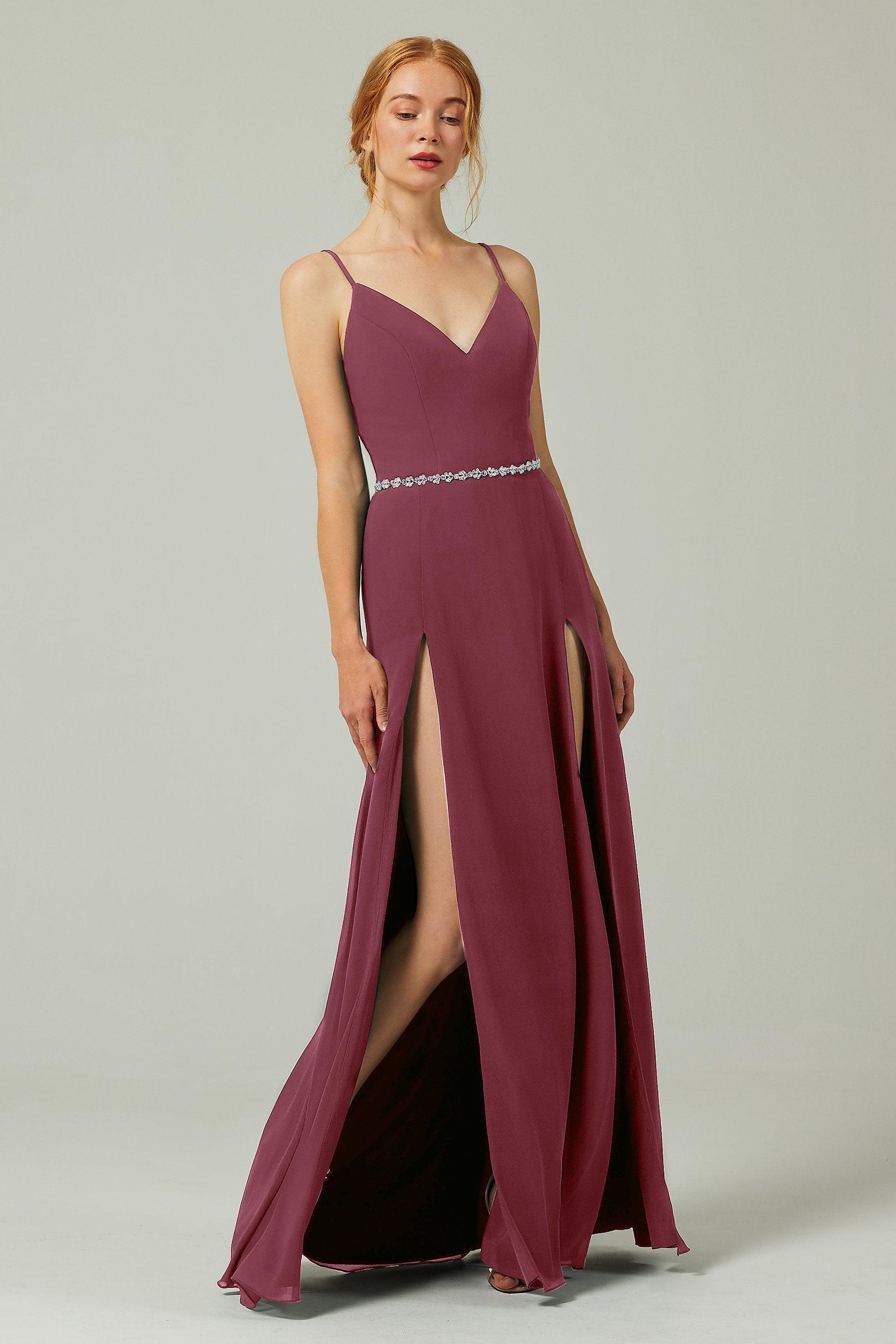 A-Line Floor Length Chiffon Bridesmaid Dress CB0321 - COCOMELODY