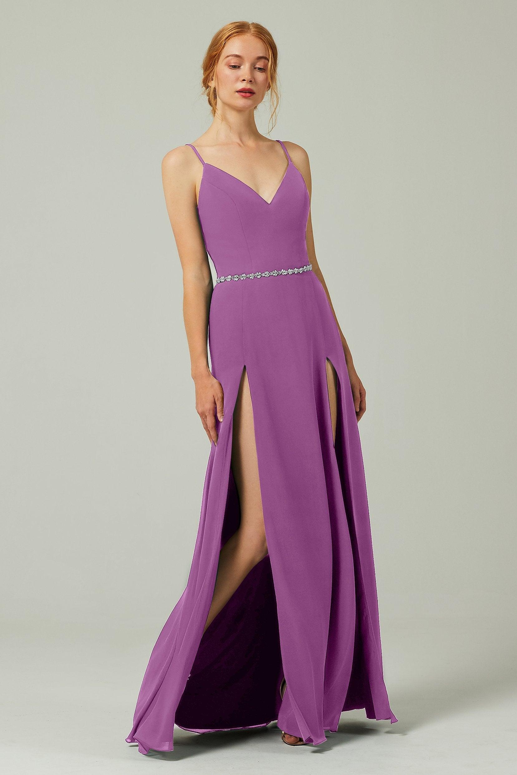 A-Line Floor Length Chiffon Bridesmaid Dress CB0321 - COCOMELODY