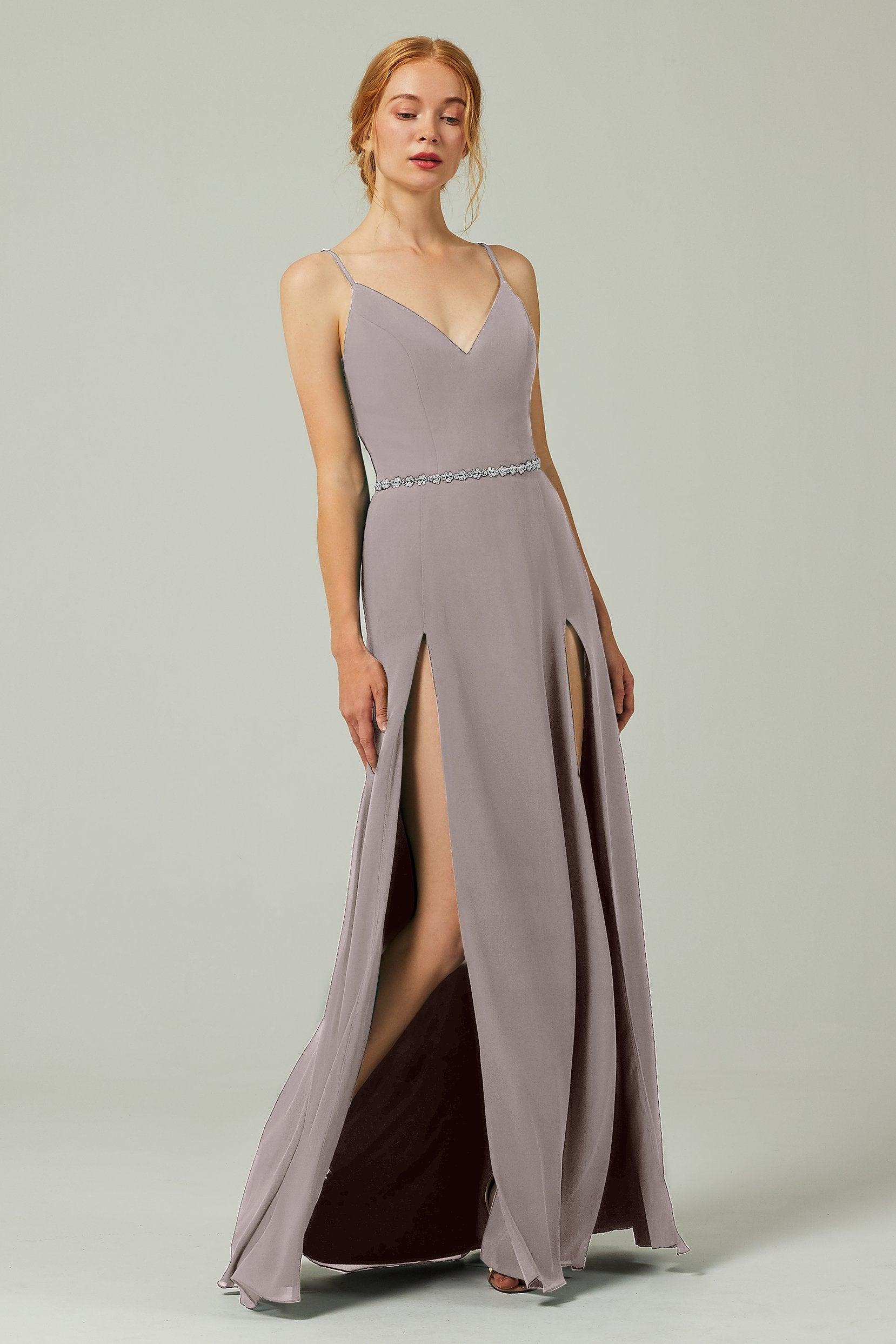 A-Line Floor Length Chiffon Bridesmaid Dress CB0321 - COCOMELODY