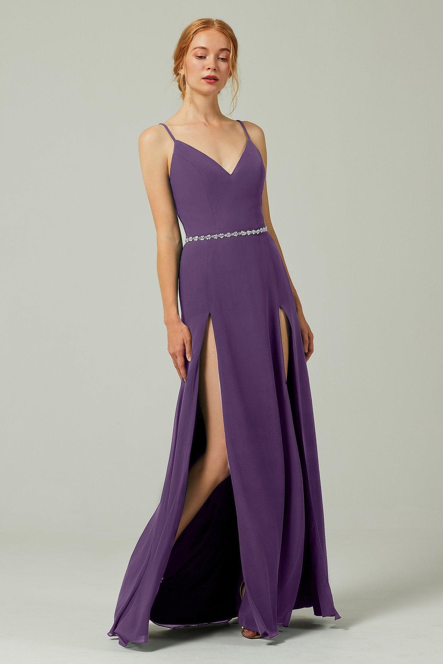 A-Line Floor Length Chiffon Bridesmaid Dress CB0321 - COCOMELODY
