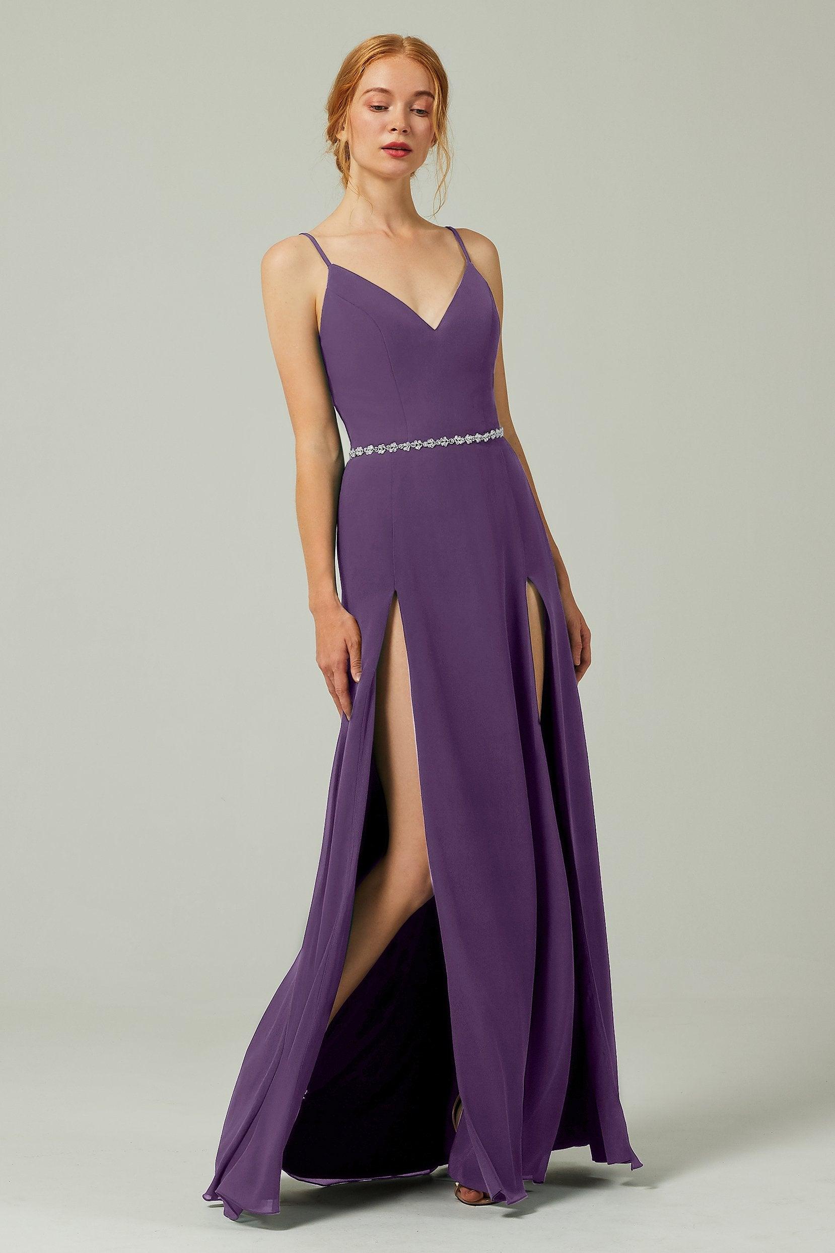 A-Line Floor Length Chiffon Bridesmaid Dress CB0321 - COCOMELODY