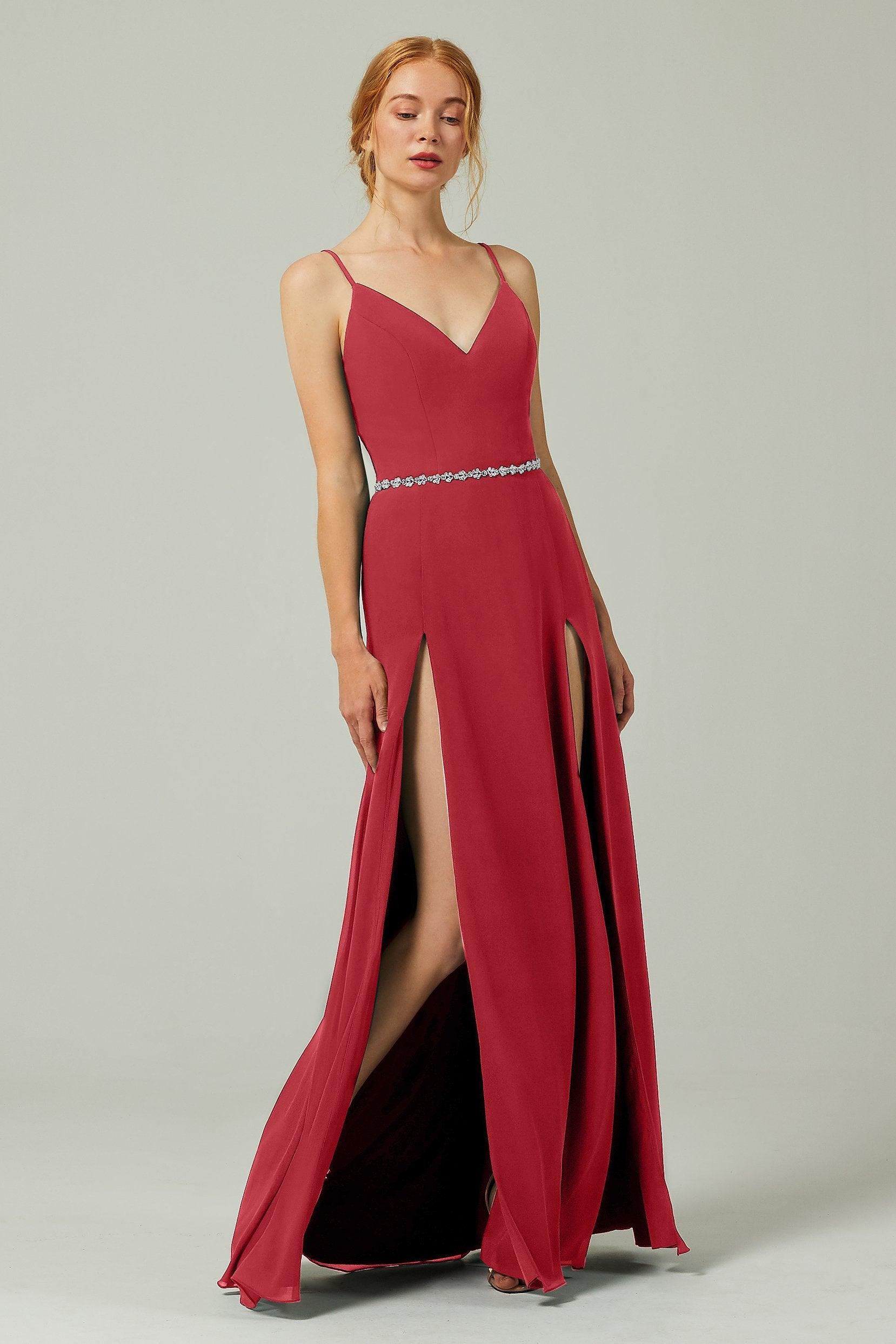 A-Line Floor Length Chiffon Bridesmaid Dress CB0321 - COCOMELODY
