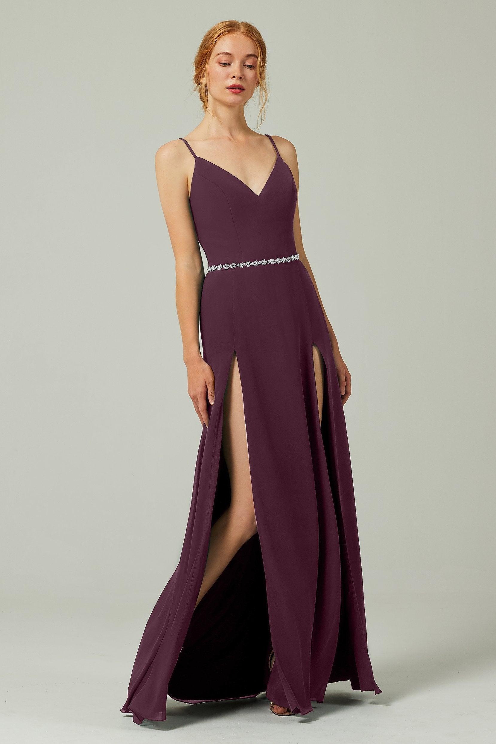 A-Line Floor Length Chiffon Bridesmaid Dress CB0321 - COCOMELODY