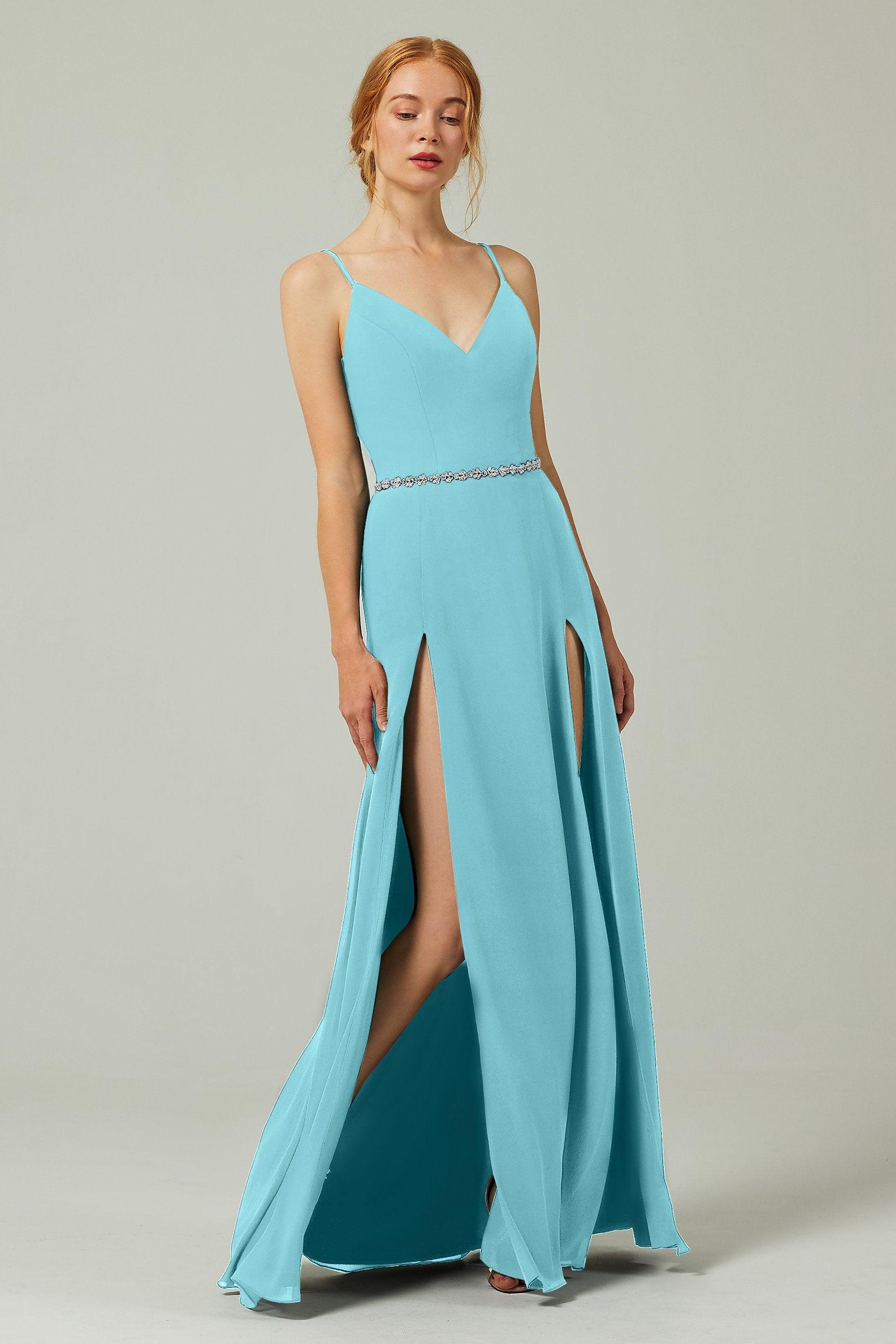 A-Line Floor Length Chiffon Bridesmaid Dress CB0321 - COCOMELODY