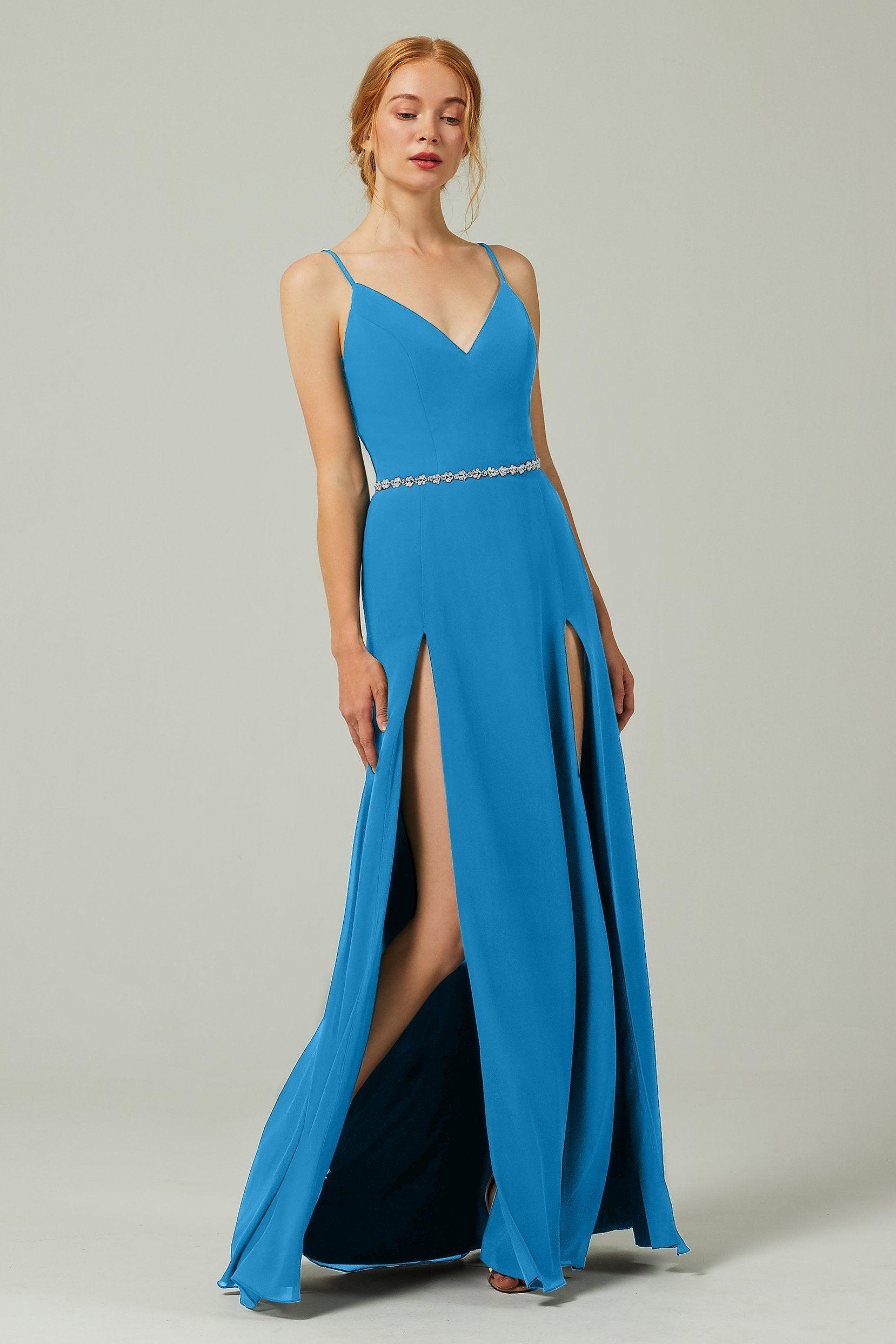A-Line Floor Length Chiffon Bridesmaid Dress CB0321 - COCOMELODY