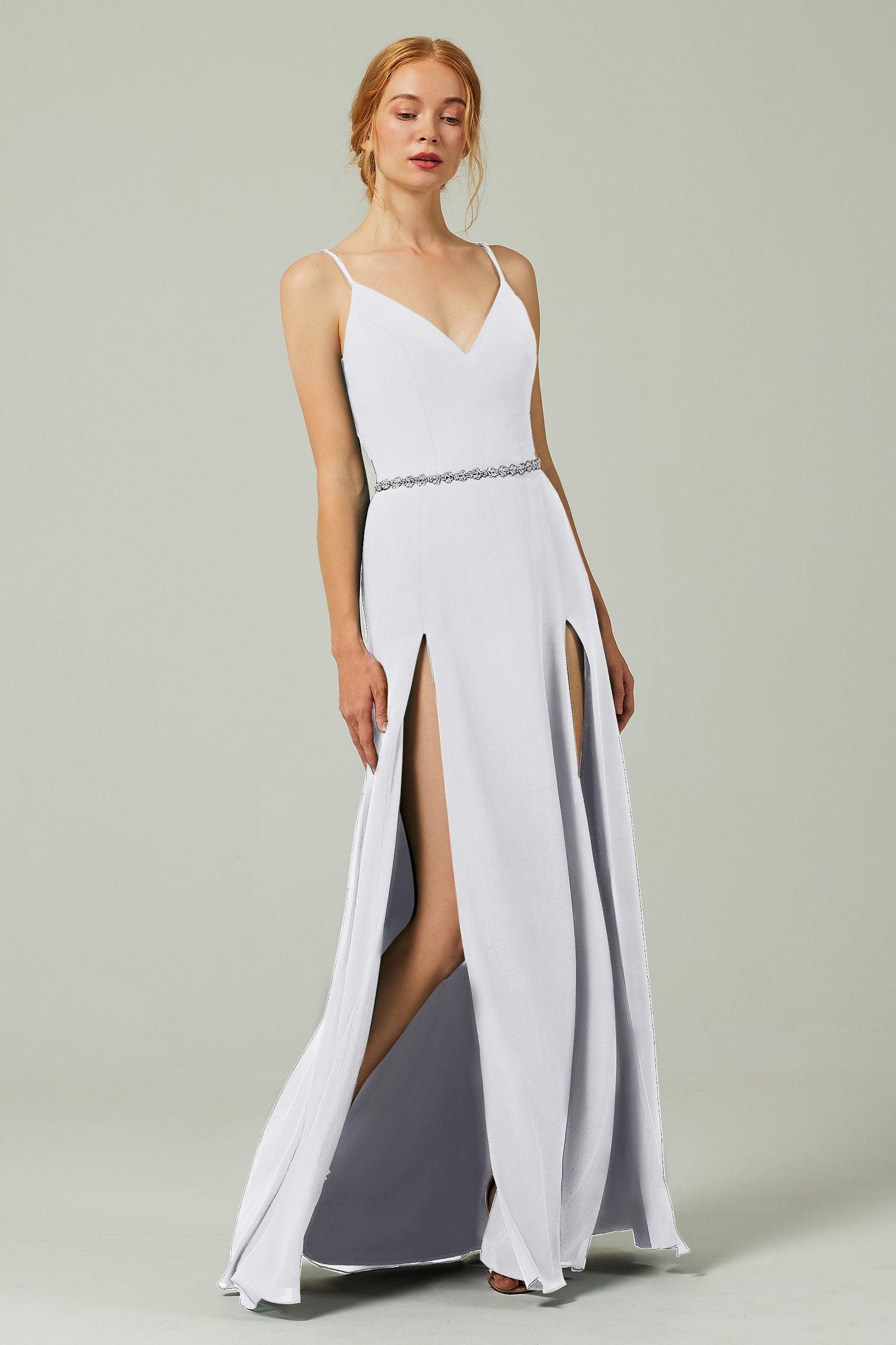A-Line Floor Length Chiffon Bridesmaid Dress CB0321 - COCOMELODY