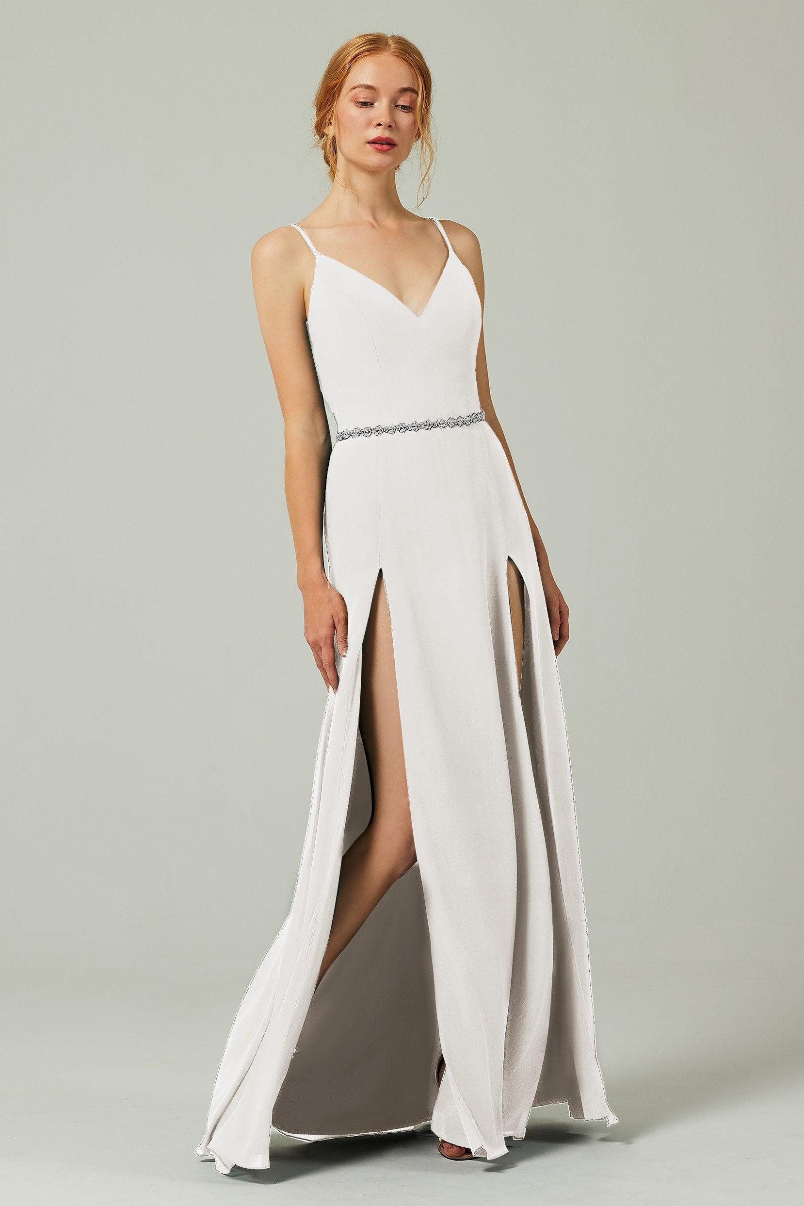 A-Line Floor Length Chiffon Bridesmaid Dress CB0321 - COCOMELODY