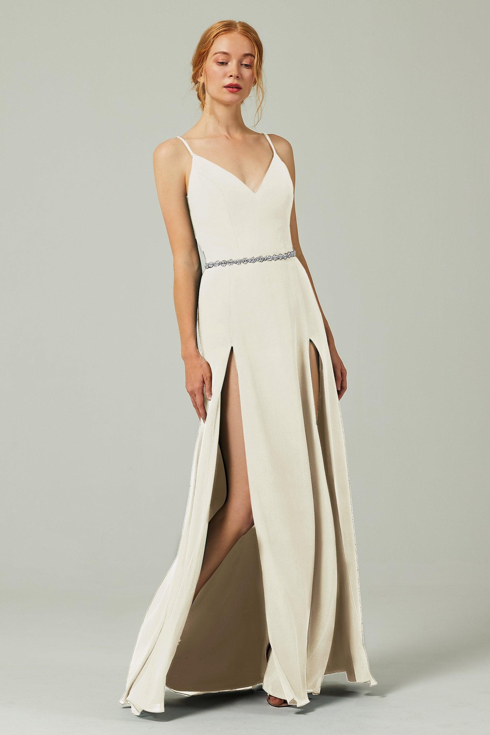 A-Line Floor Length Chiffon Bridesmaid Dress CB0321 - COCOMELODY