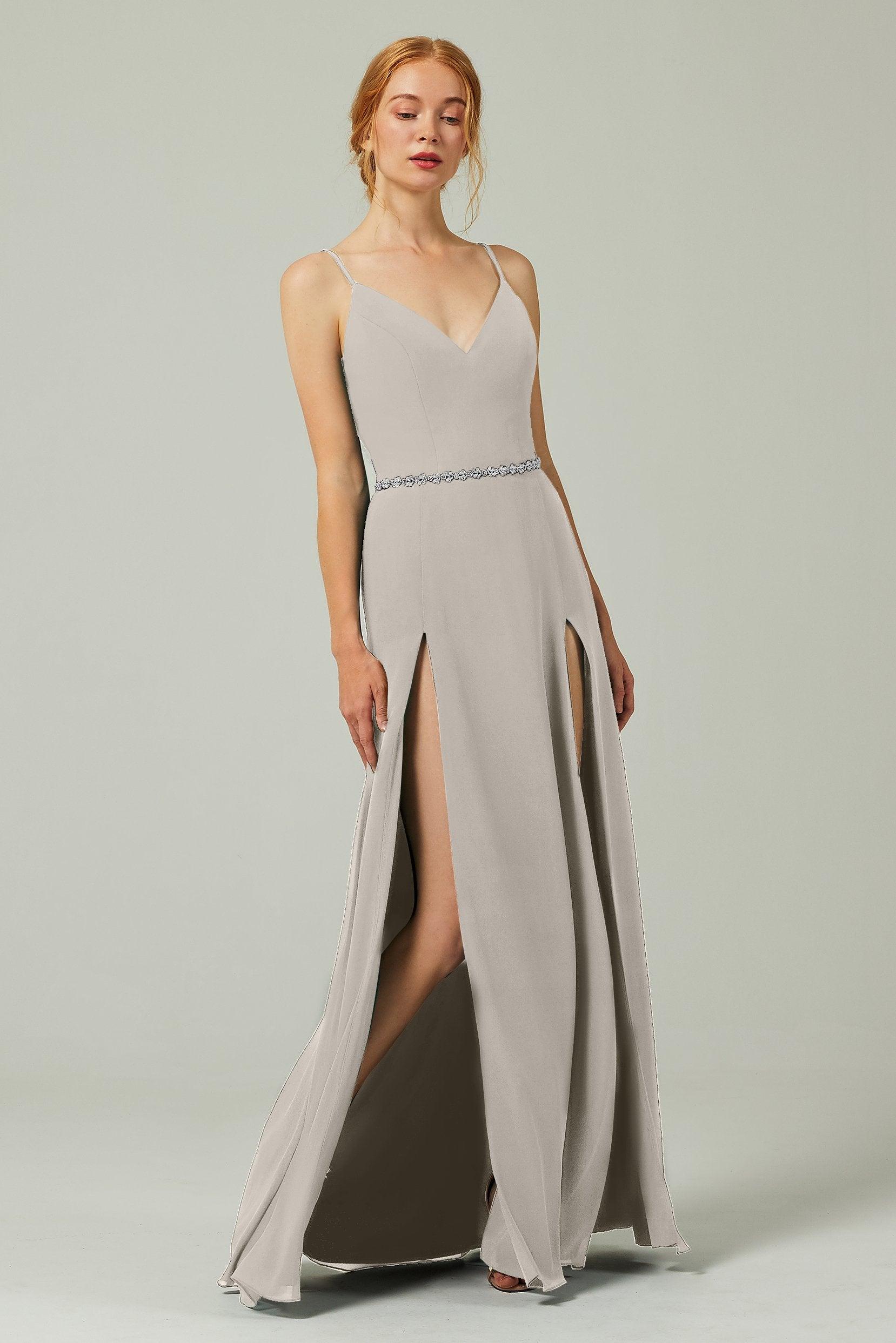 A-Line Floor Length Chiffon Bridesmaid Dress CB0321 - COCOMELODY