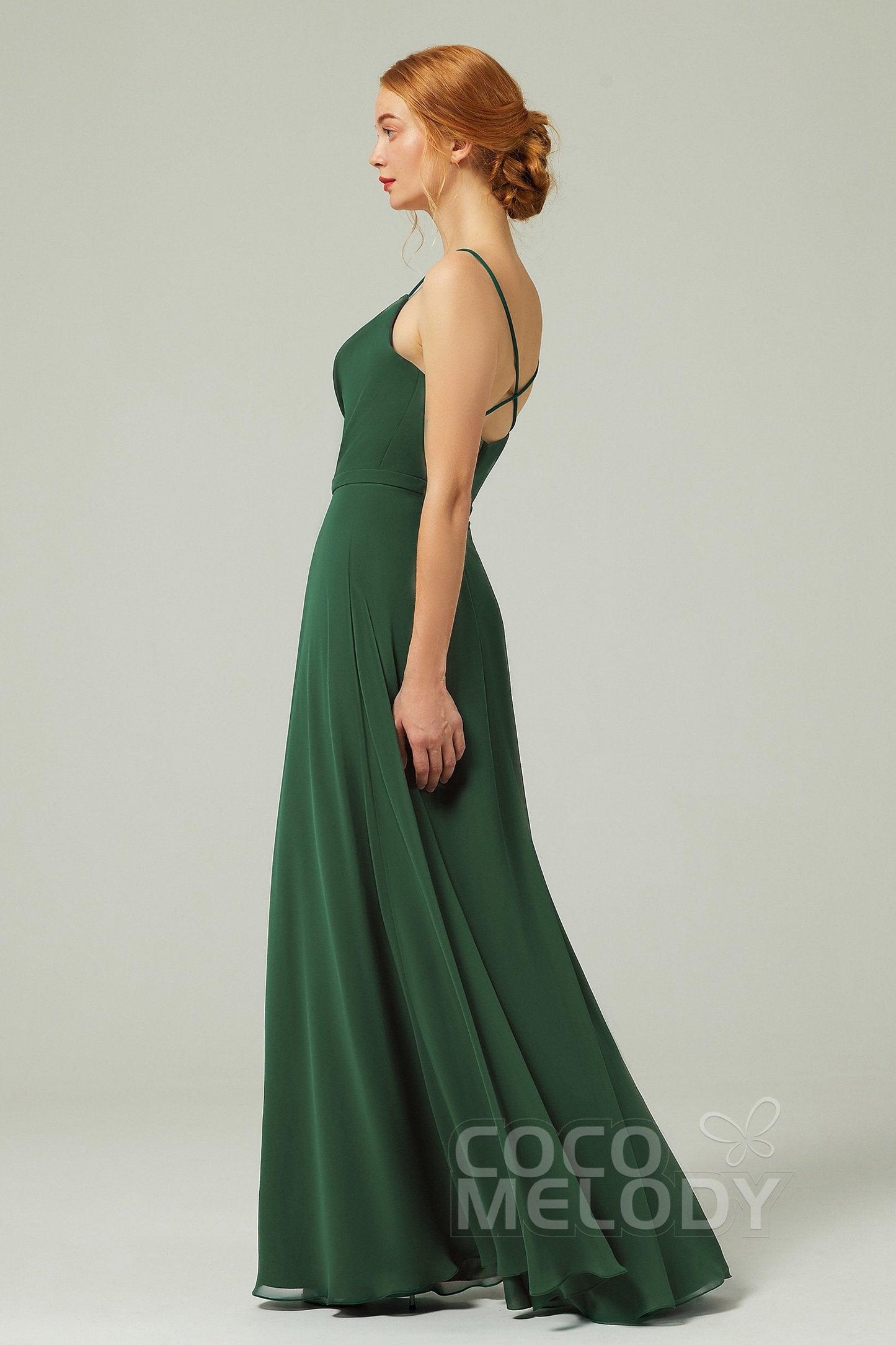 A-Line Floor Length Chiffon Bridesmaid Dress CB0322