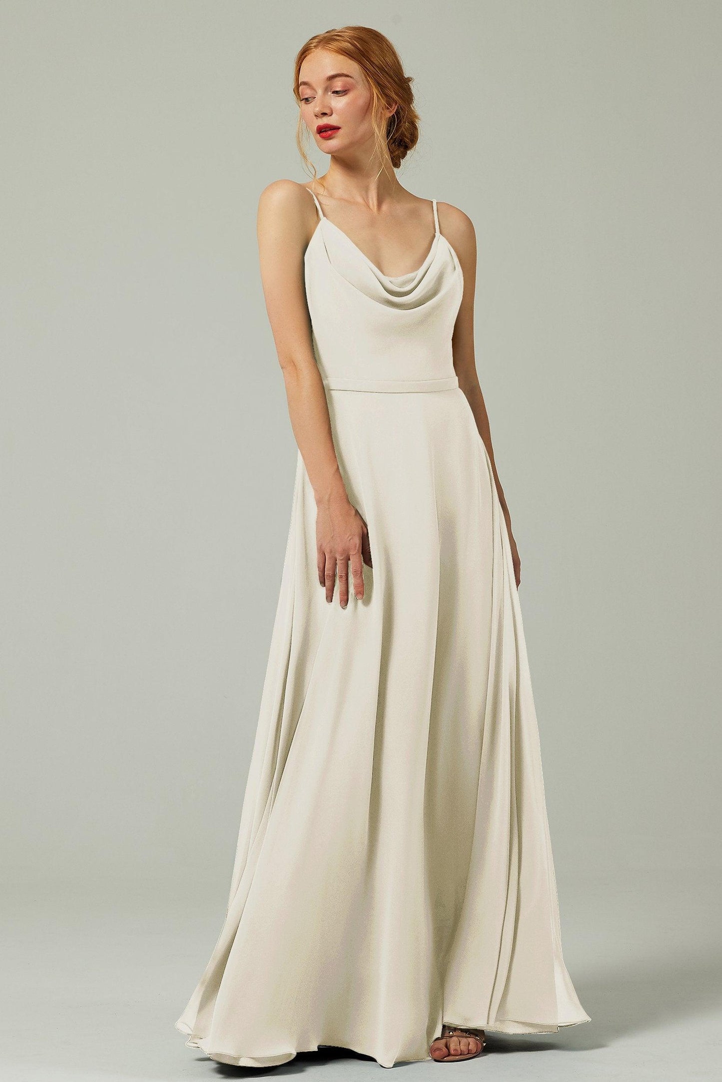 A-Line Floor Length Chiffon Bridesmaid Dress CB0322 - COCOMELODY