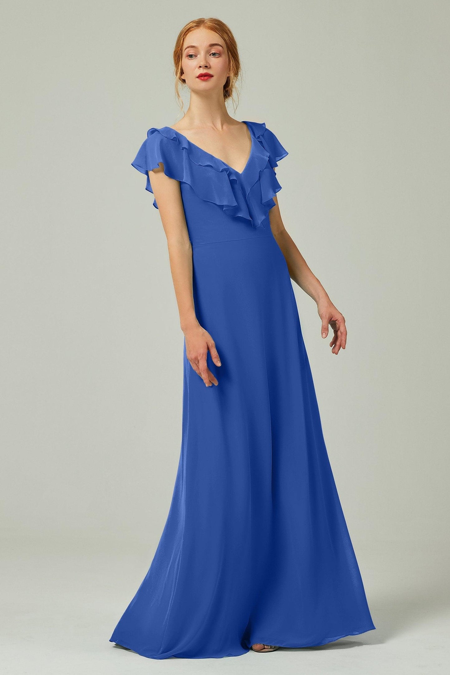 A-Line Floor Length Chiffon Bridesmaid Dress CB0323 - COCOMELODY