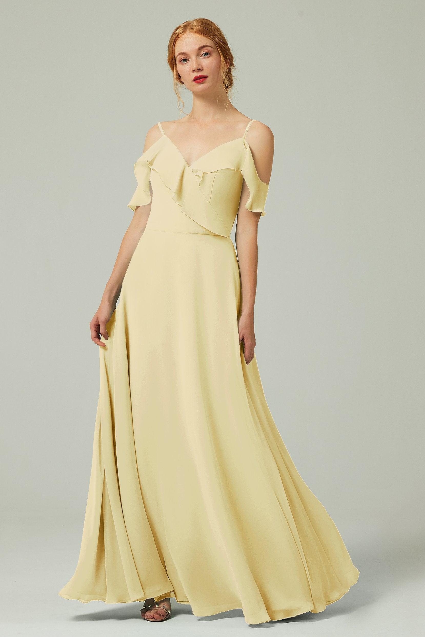 A-Line Floor Length Chiffon Bridesmaid Dress CB0326 - COCOMELODY