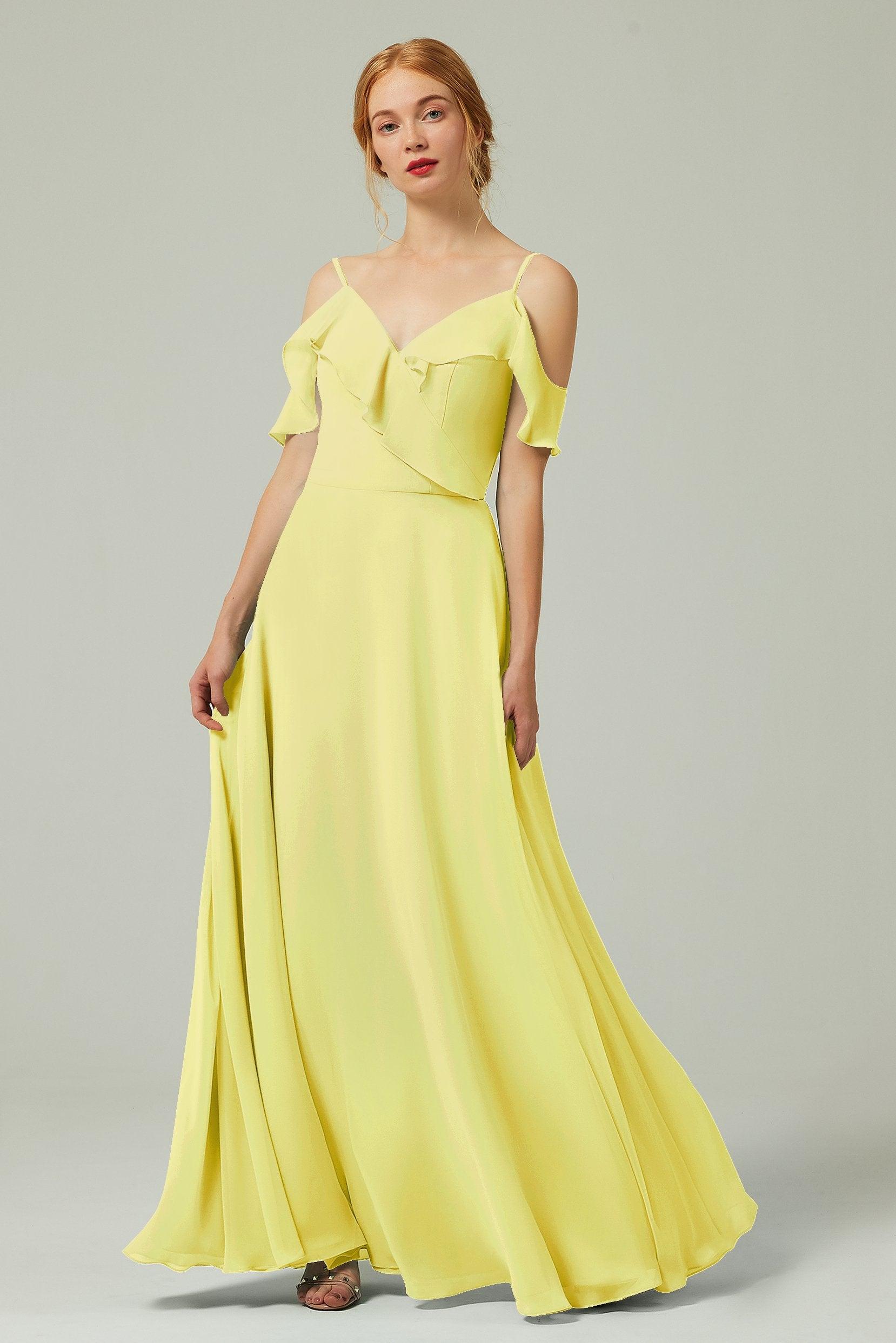 A-Line Floor Length Chiffon Bridesmaid Dress CB0326 - COCOMELODY