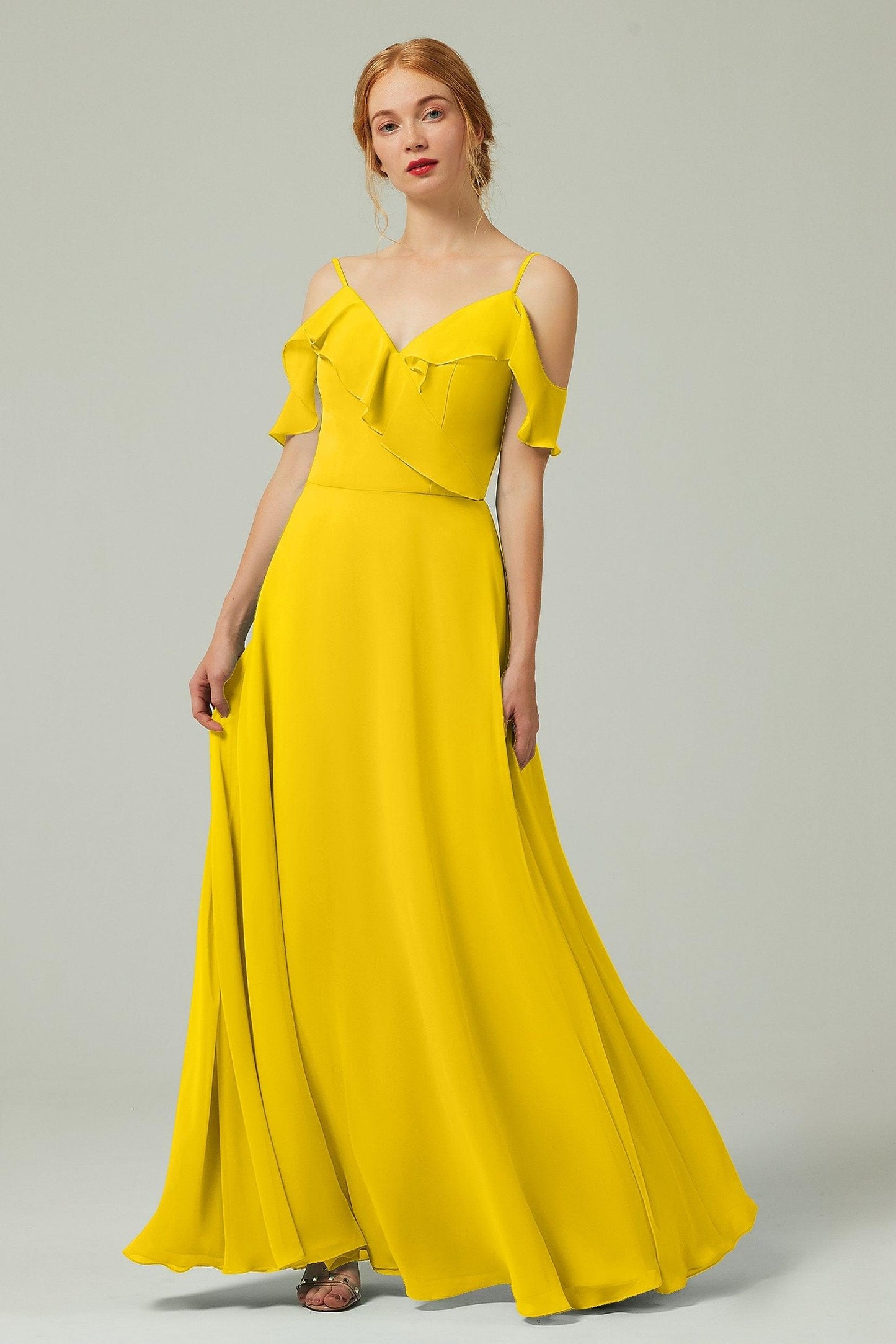 A-Line Floor Length Chiffon Bridesmaid Dress CB0326 - COCOMELODY