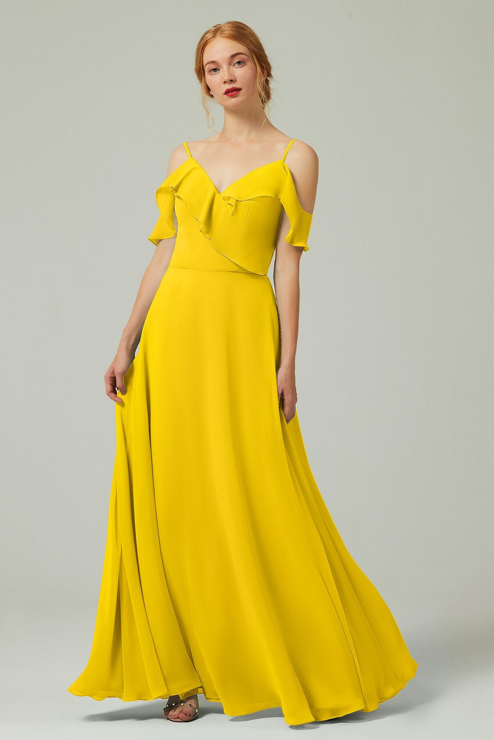 A-Line Floor Length Chiffon Bridesmaid Dress CB0326 - COCOMELODY