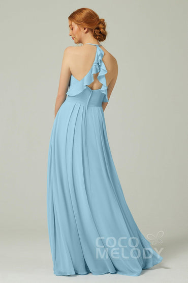 A-Line Floor Length Chiffon Bridesmaid Dress CB0328