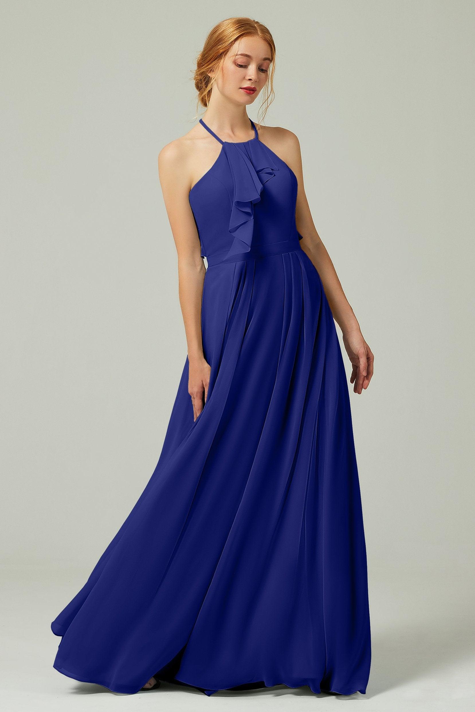 A-Line Floor Length Chiffon Bridesmaid Dress CB0328 - COCOMELODY