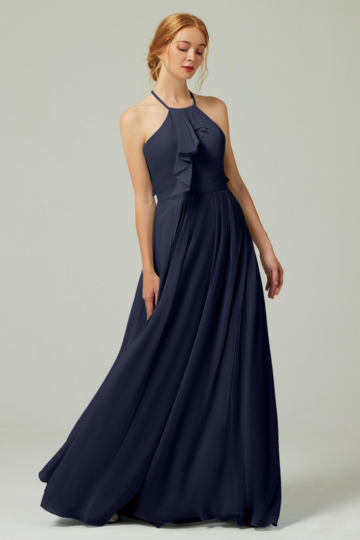 A-Line Floor Length Chiffon Bridesmaid Dress CB0328 - COCOMELODY