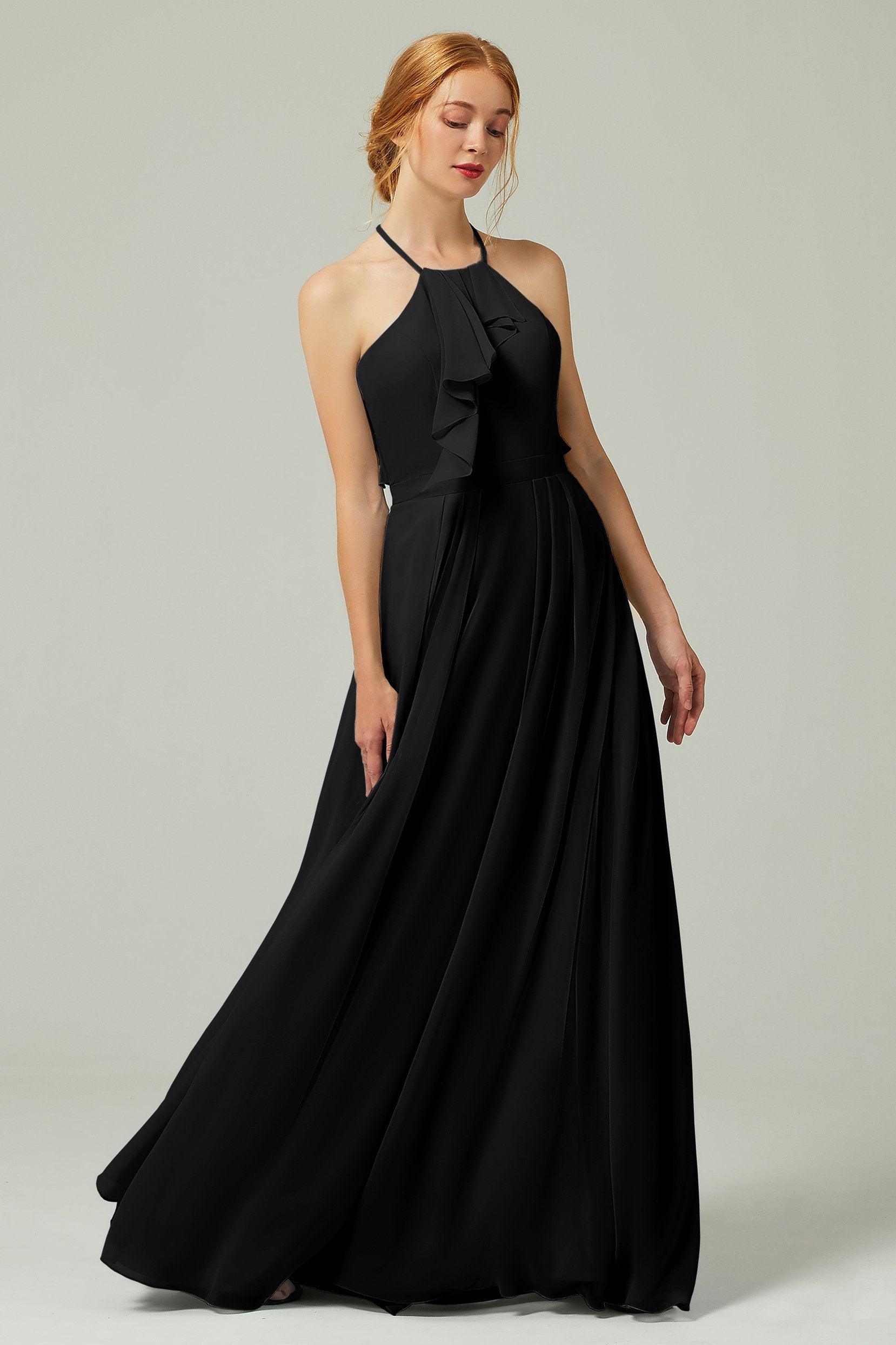 A-Line Floor Length Chiffon Bridesmaid Dress CB0328 - COCOMELODY