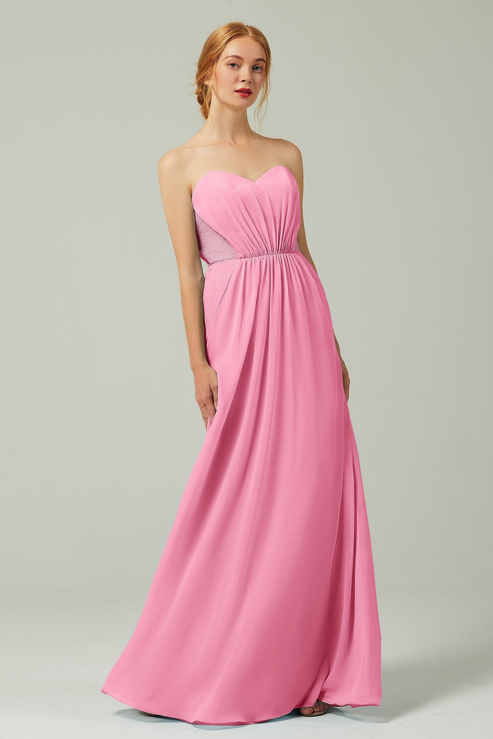 Sheath-Column Floor Length Chiffon Bridesmaid Dress CB0330 - COCOMELODY