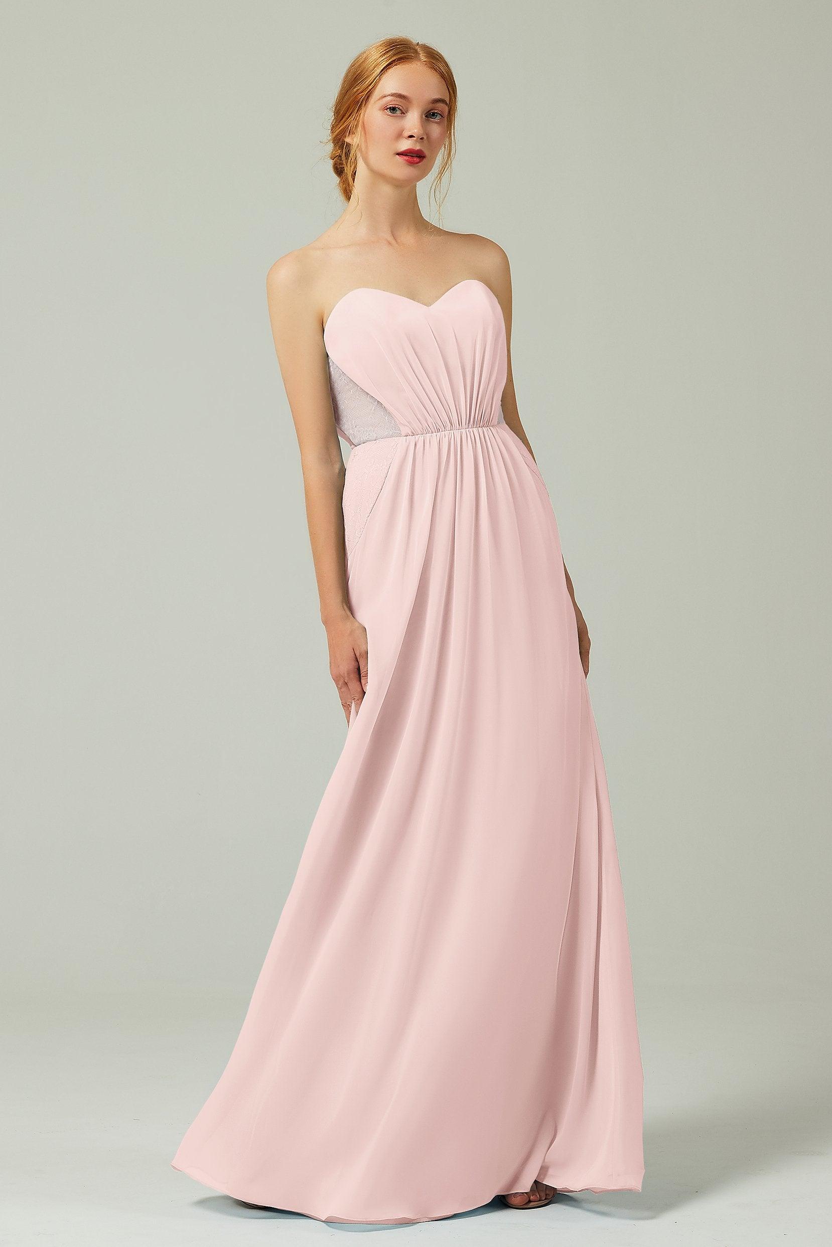 Sheath-Column Floor Length Chiffon Bridesmaid Dress CB0330 - COCOMELODY