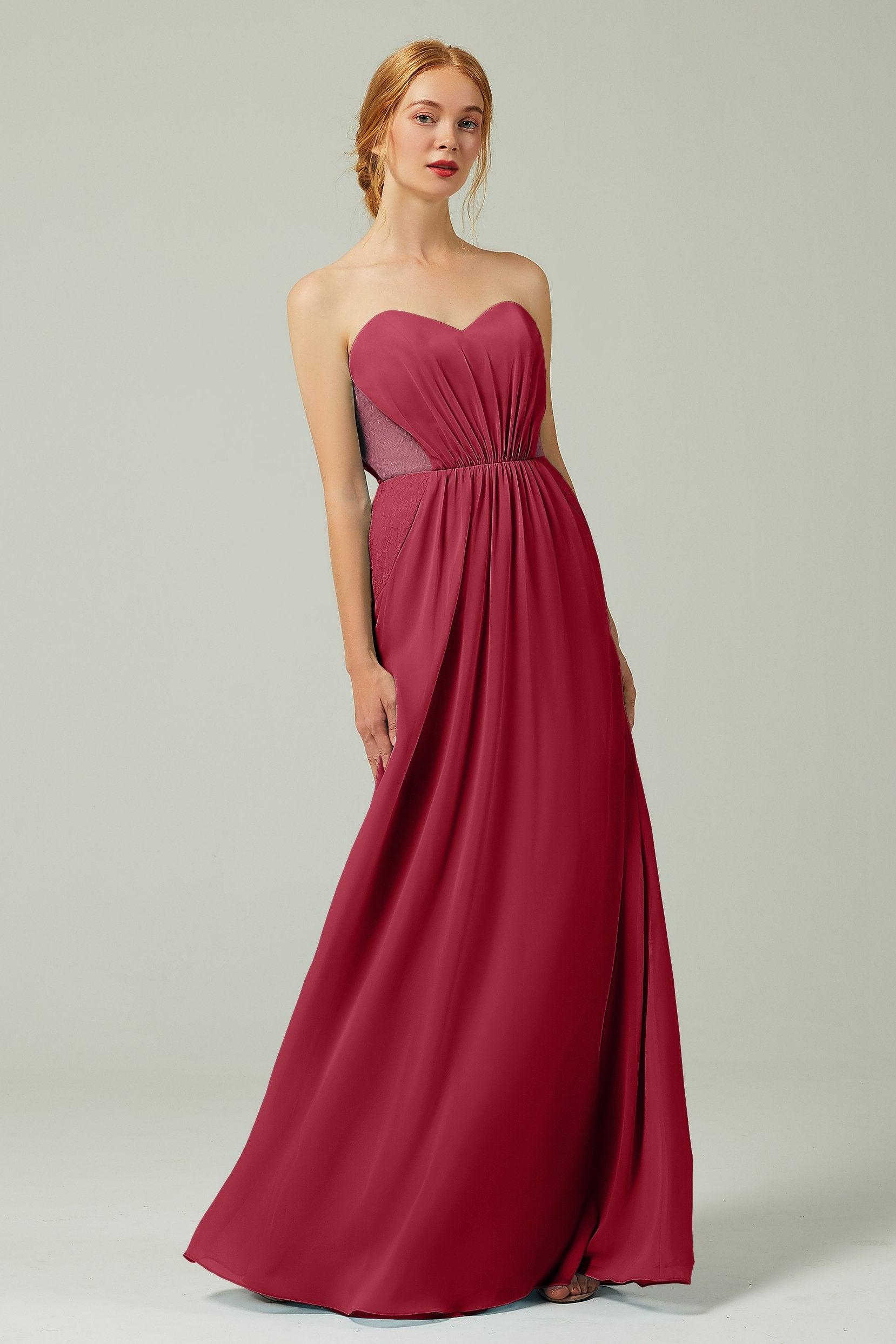Sheath-Column Floor Length Chiffon Bridesmaid Dress CB0330 - COCOMELODY