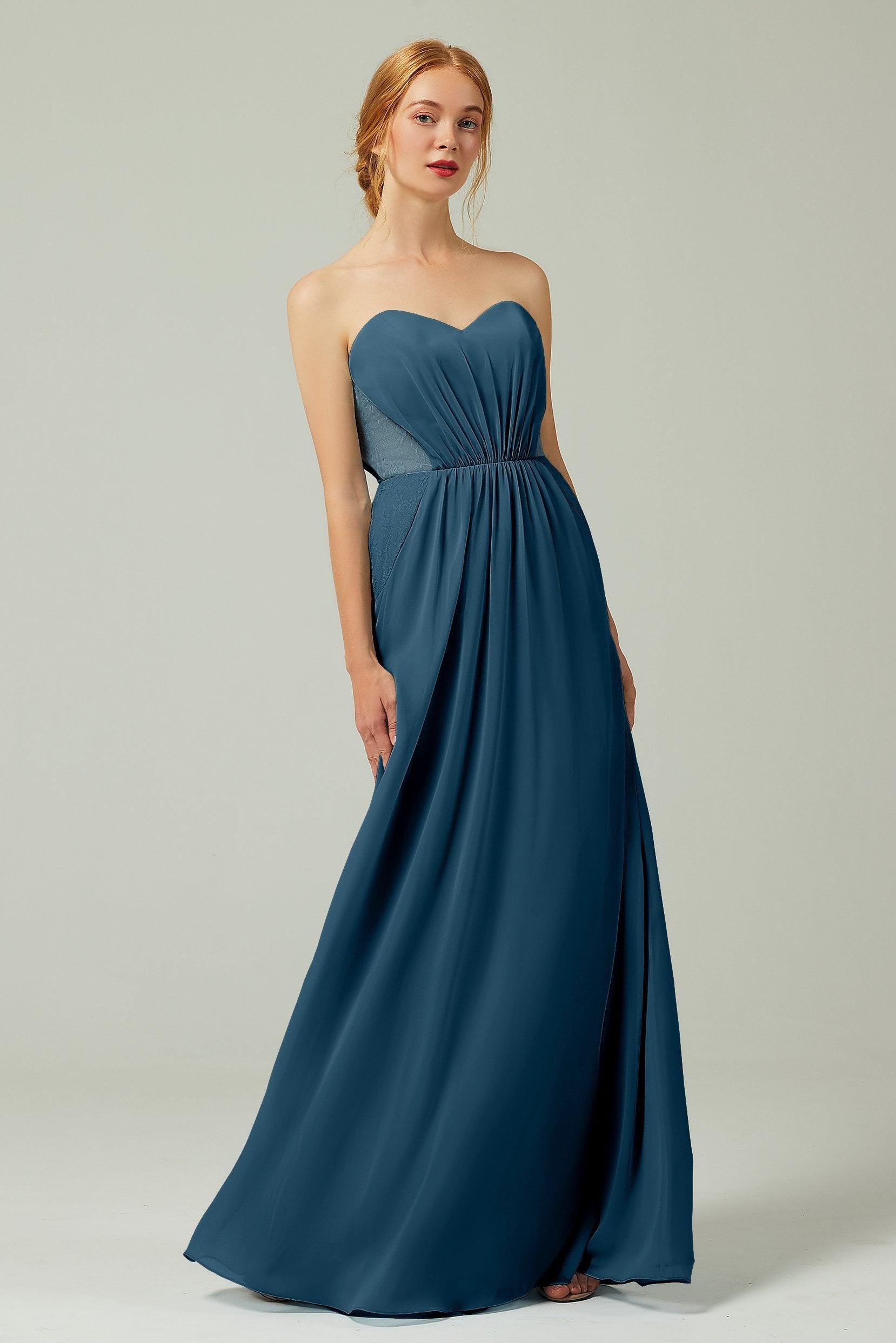 Sheath-Column Floor Length Chiffon Bridesmaid Dress CB0330 - COCOMELODY